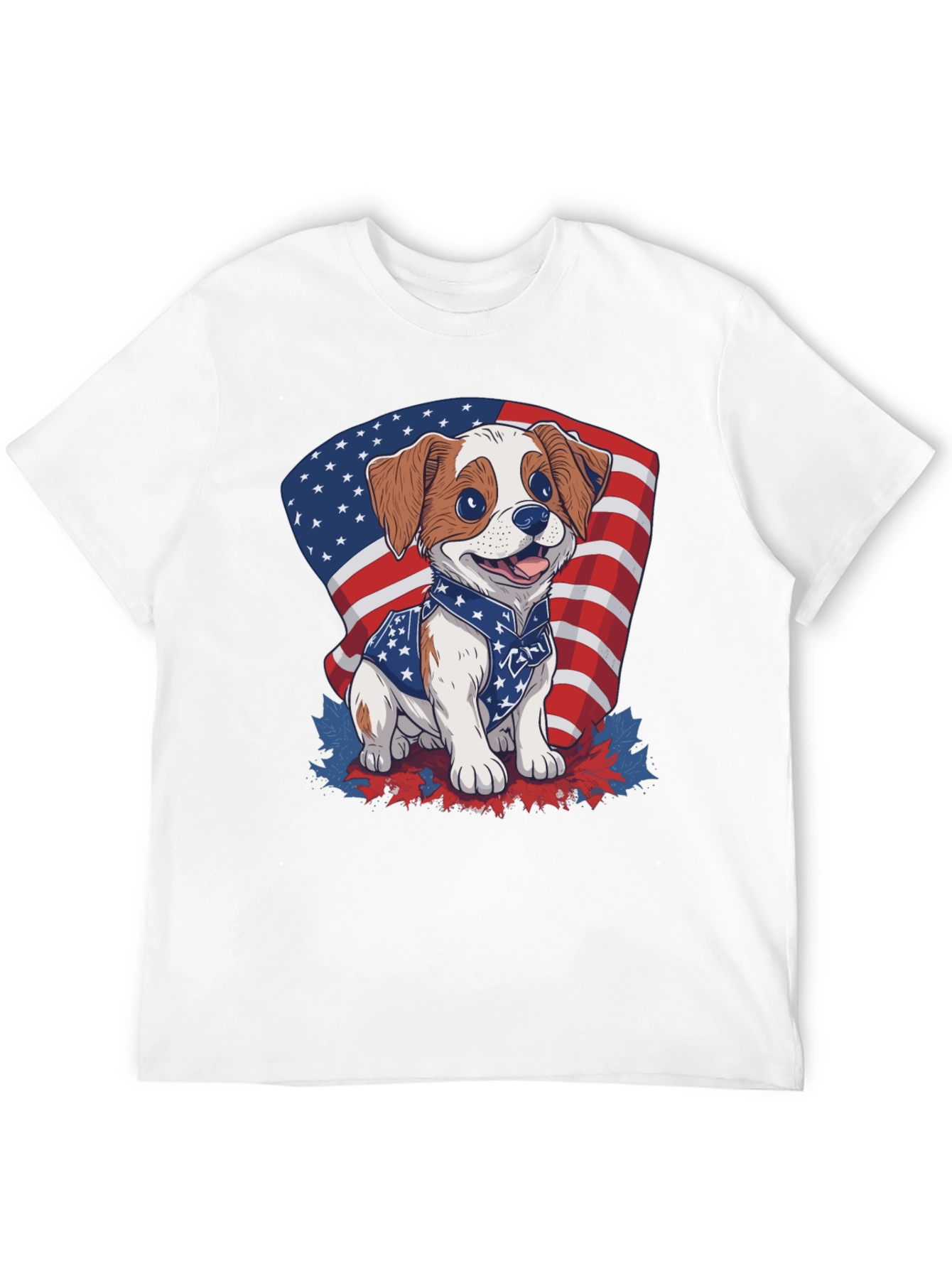 Black Patriotic Puppy T-Shirt: American Flag Dog Design view 12