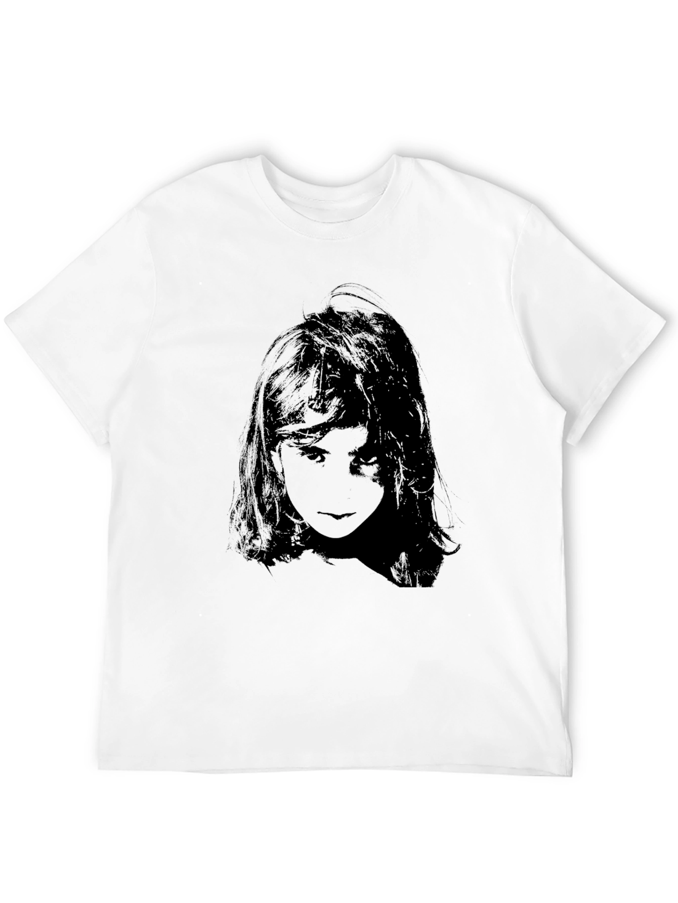 Black Dark Portrait T-Shirt - Unisex Black Tee view 12