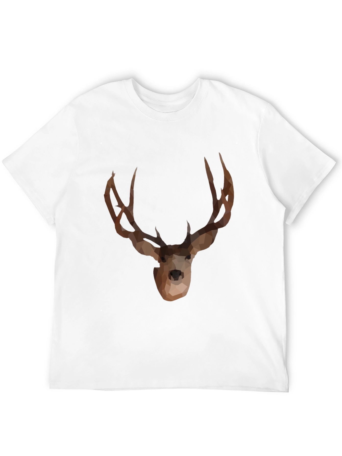 Black Geometric Deer Graphic T-Shirt - Black view 12