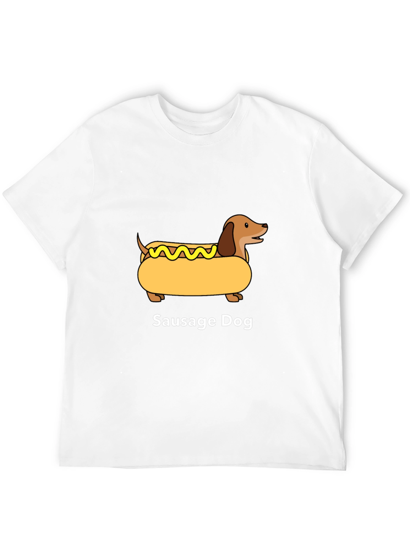 Black Sausage Dog Graphic T-Shirt - Unisex Cotton Tee view 12