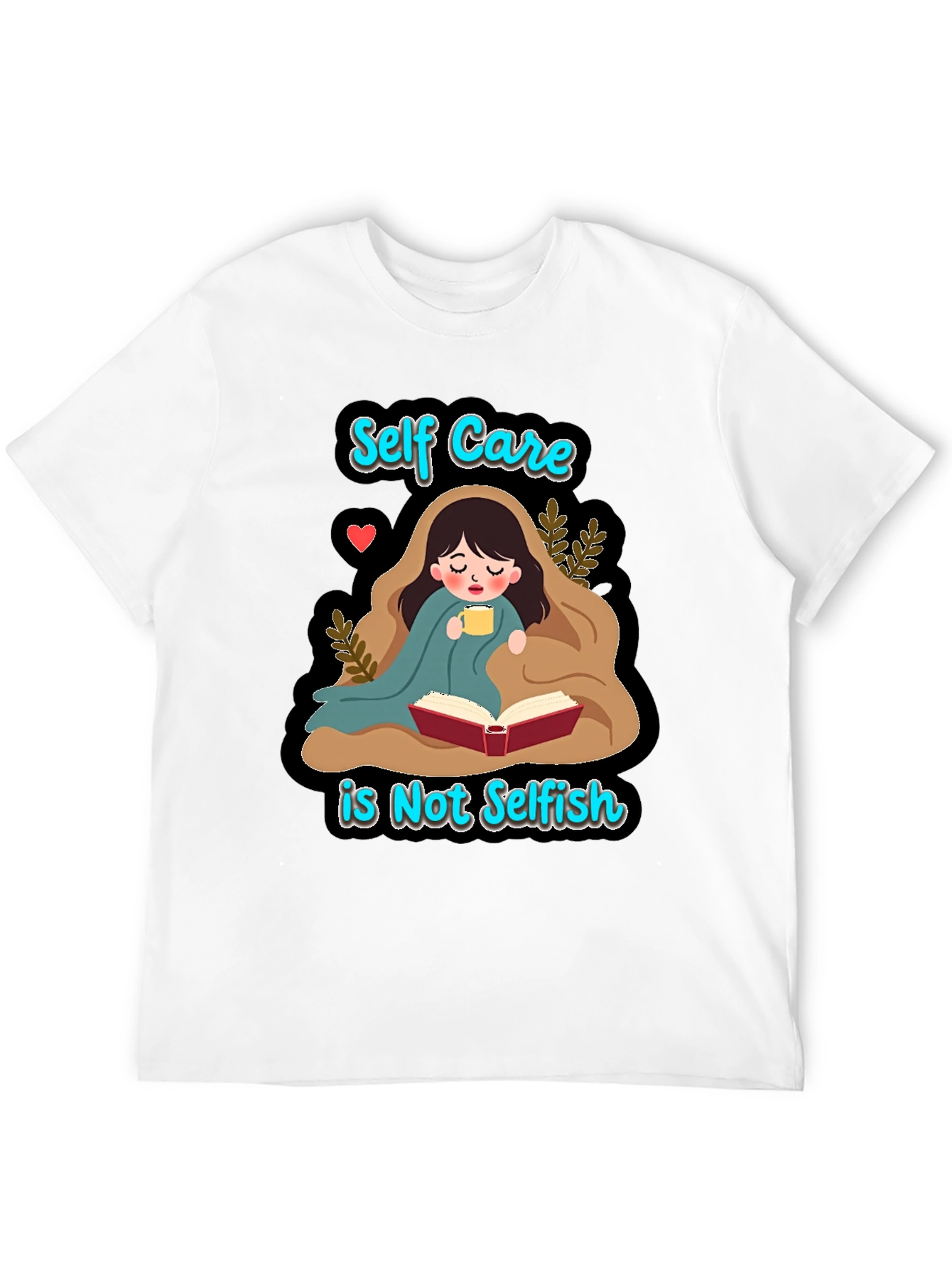 Black Self Care T-Shirt - Reading & Relaxation view 12