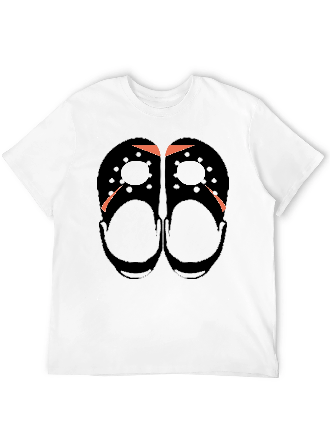 Black Hockey Mask Graphic Tee - Friday the 13th Crocs Homage T-Shirt view 12