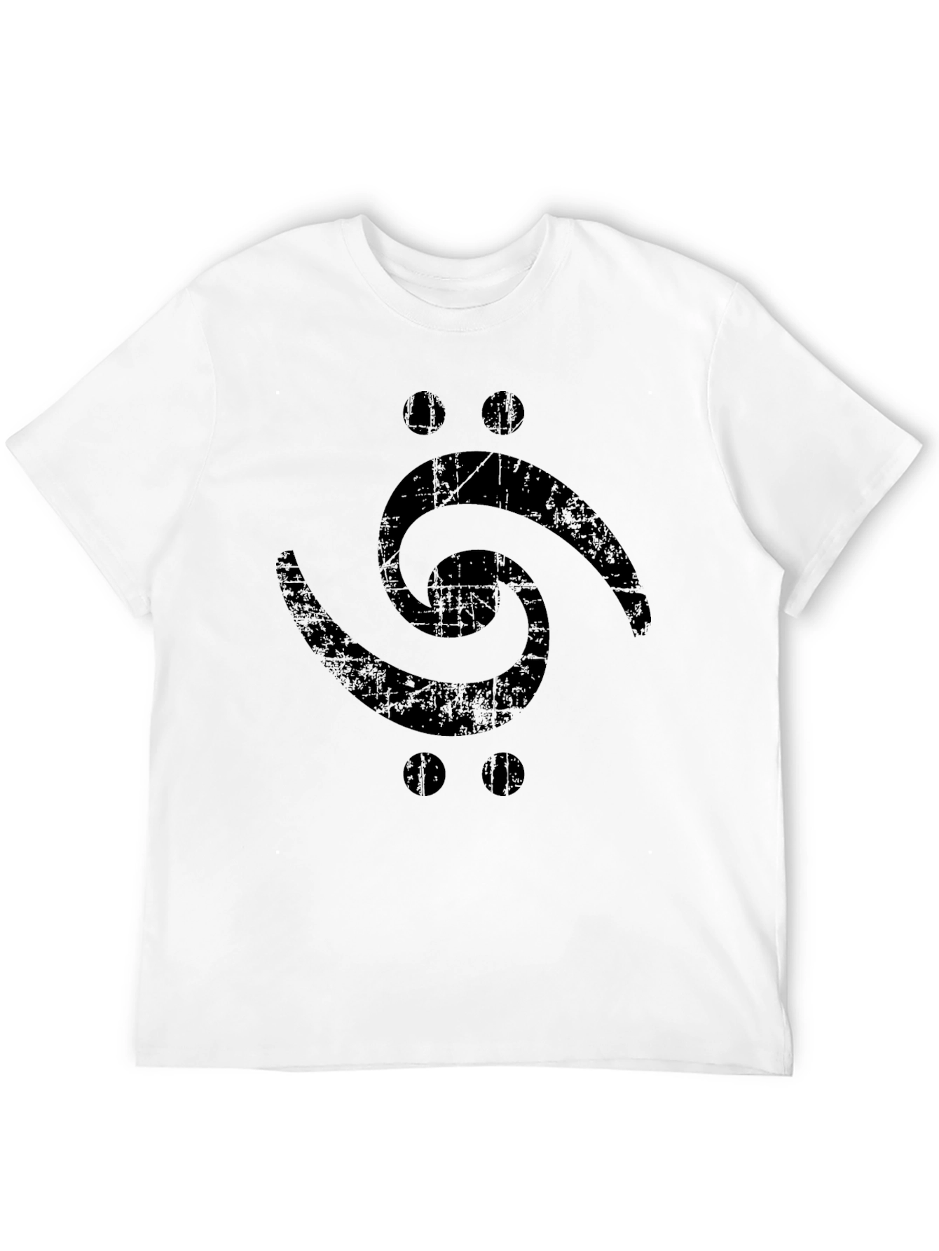 Black Bass Clef Tattoo Style Black T-Shirt view 12