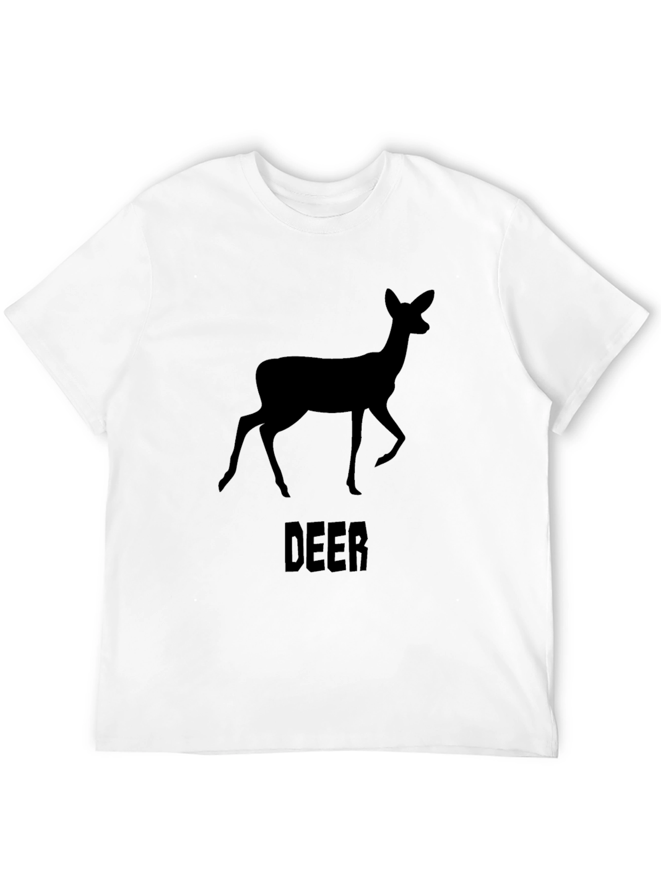 Black Deer Graphic Print Crew Neck T-Shirt view 12