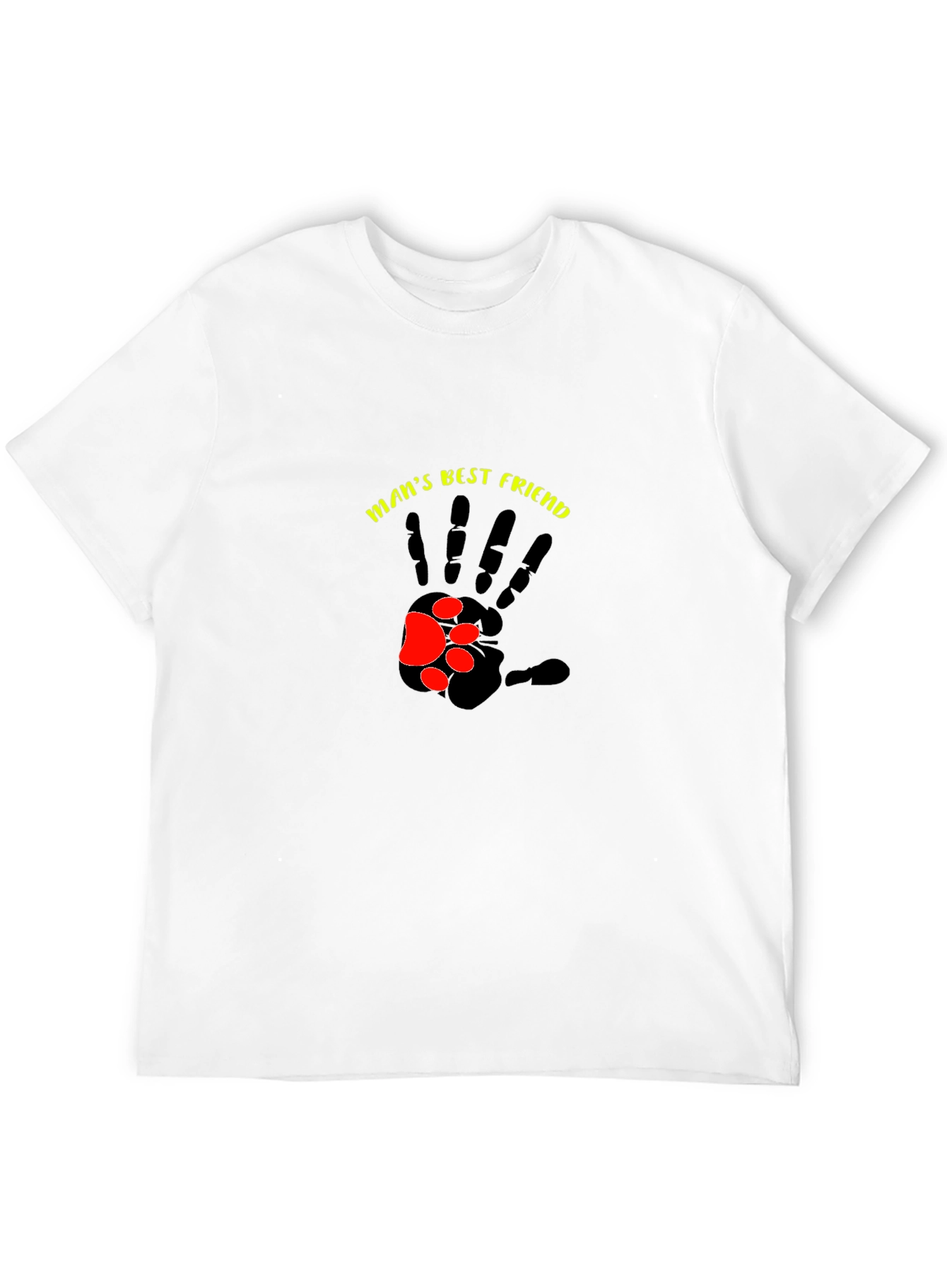 Black Man's Best Friend T-Shirt - Paw Print Hand Design view 12