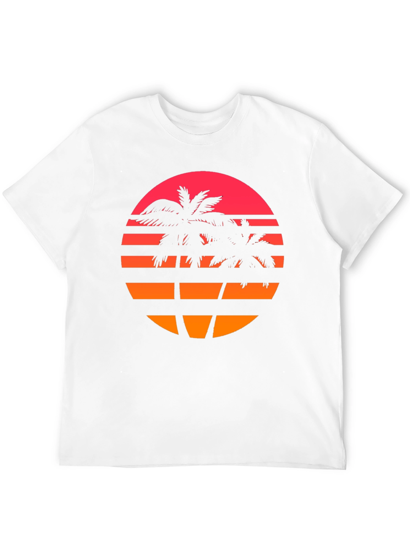 Black Retro Sunset Palm Tree Graphic T-Shirt view 12