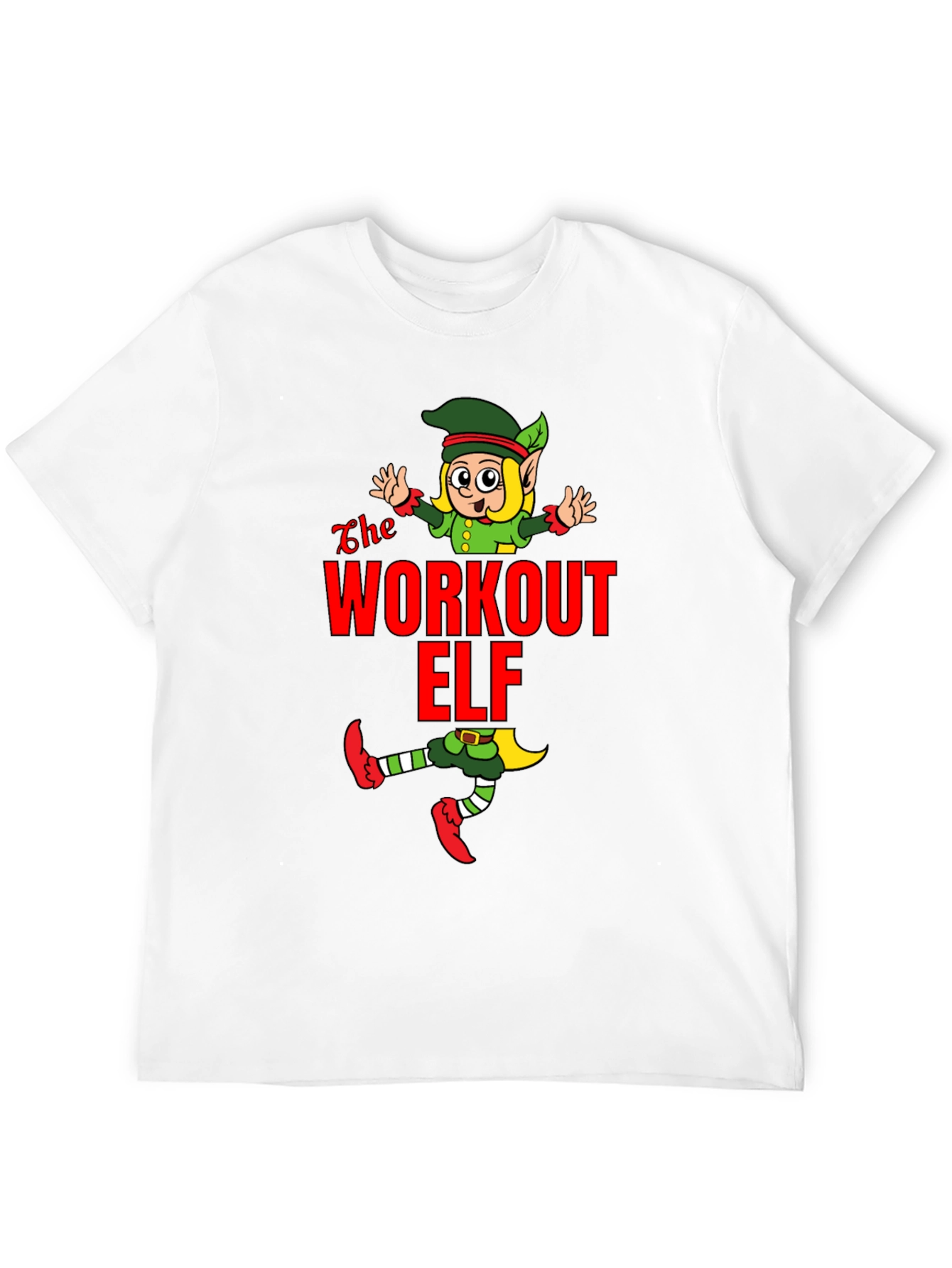 Black Workout Elf Graphic T-Shirt view 12
