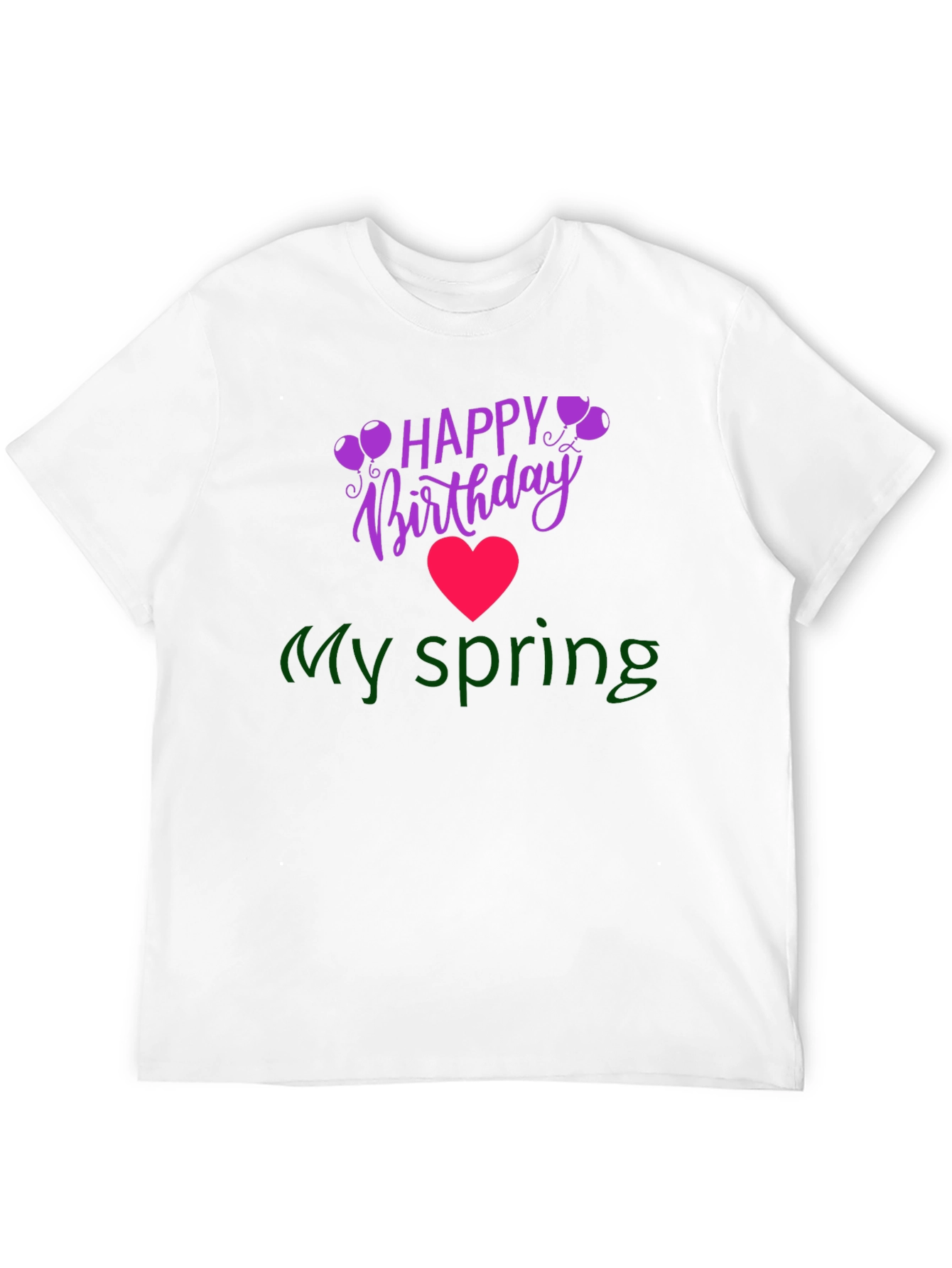 Black Happy Birthday My Spring Graphic T-Shirt view 12