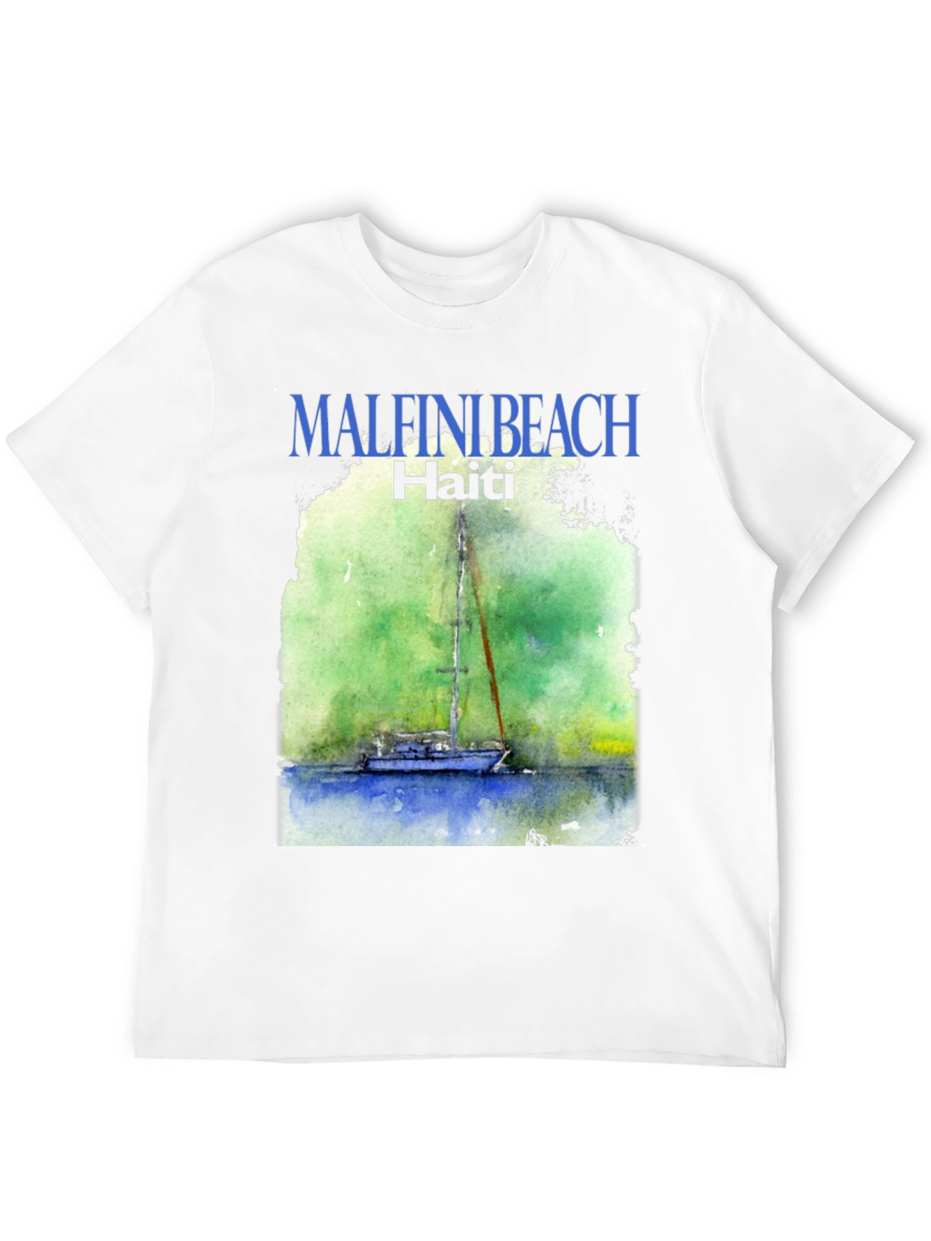 Black Malfini Beach Haiti T-Shirt - Sailboat Graphic Tee view 12