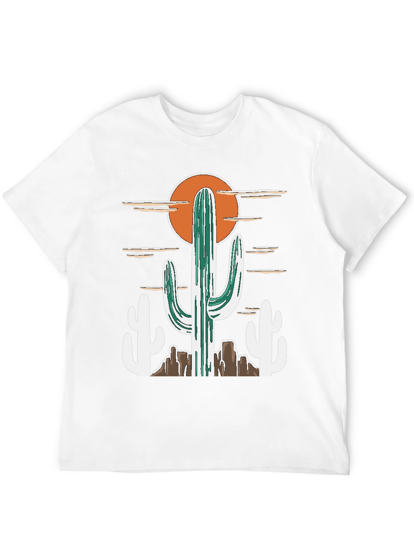 Black Desert Cactus Graphic Tee - Western Style Cotton T-Shirt view 12
