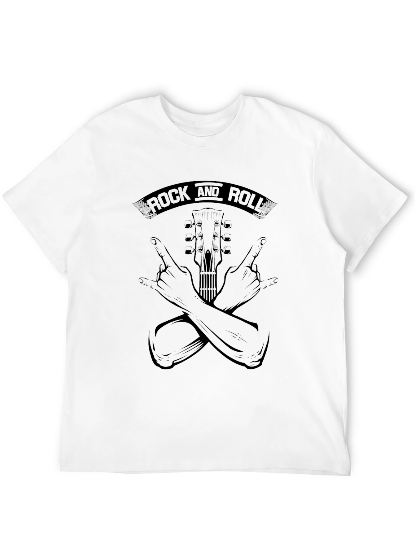 Black Rock and Roll Graphic T-Shirt - Black view 12