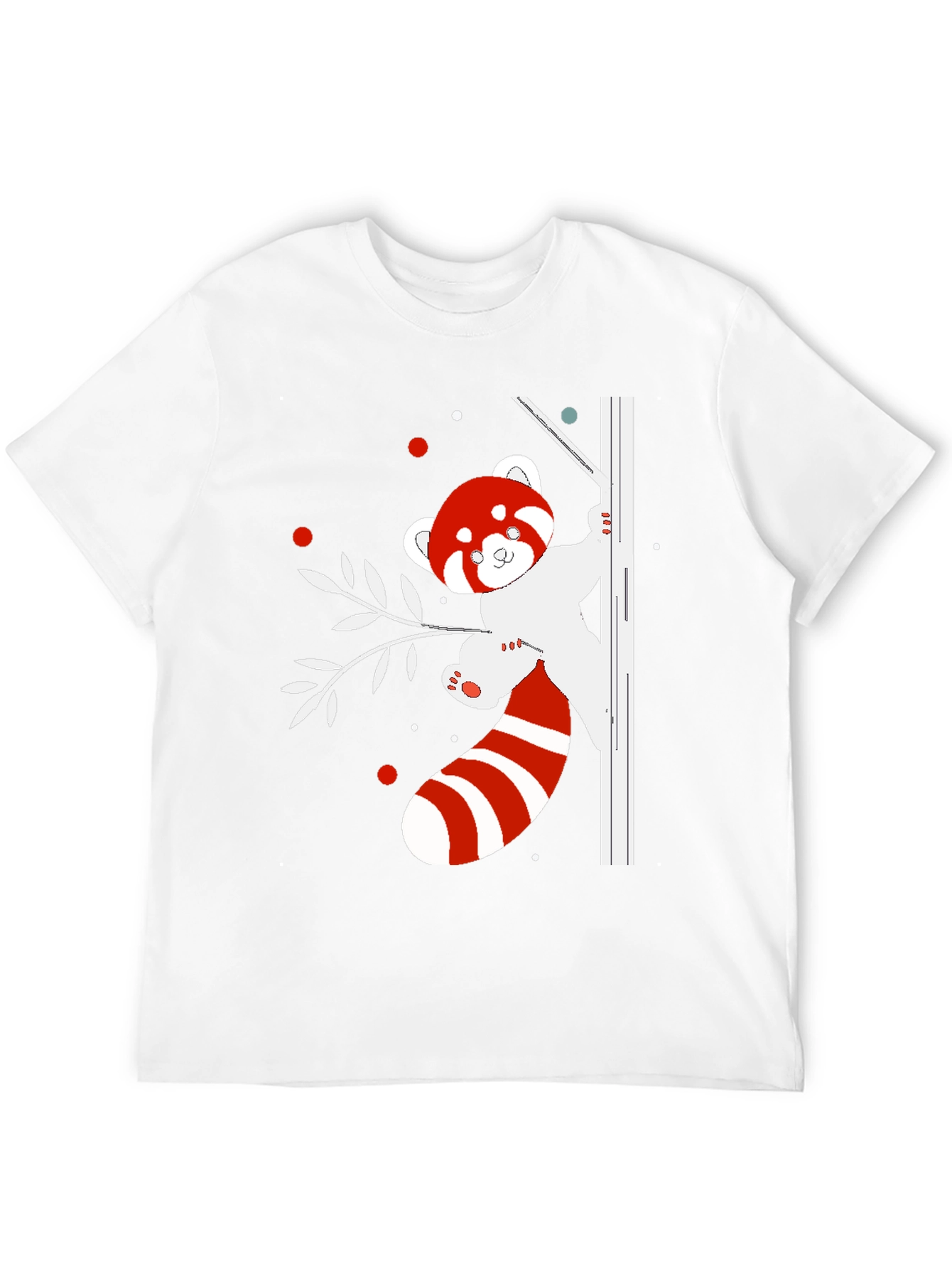 Black Red Panda T-Shirt - Cute Animal Design view 12