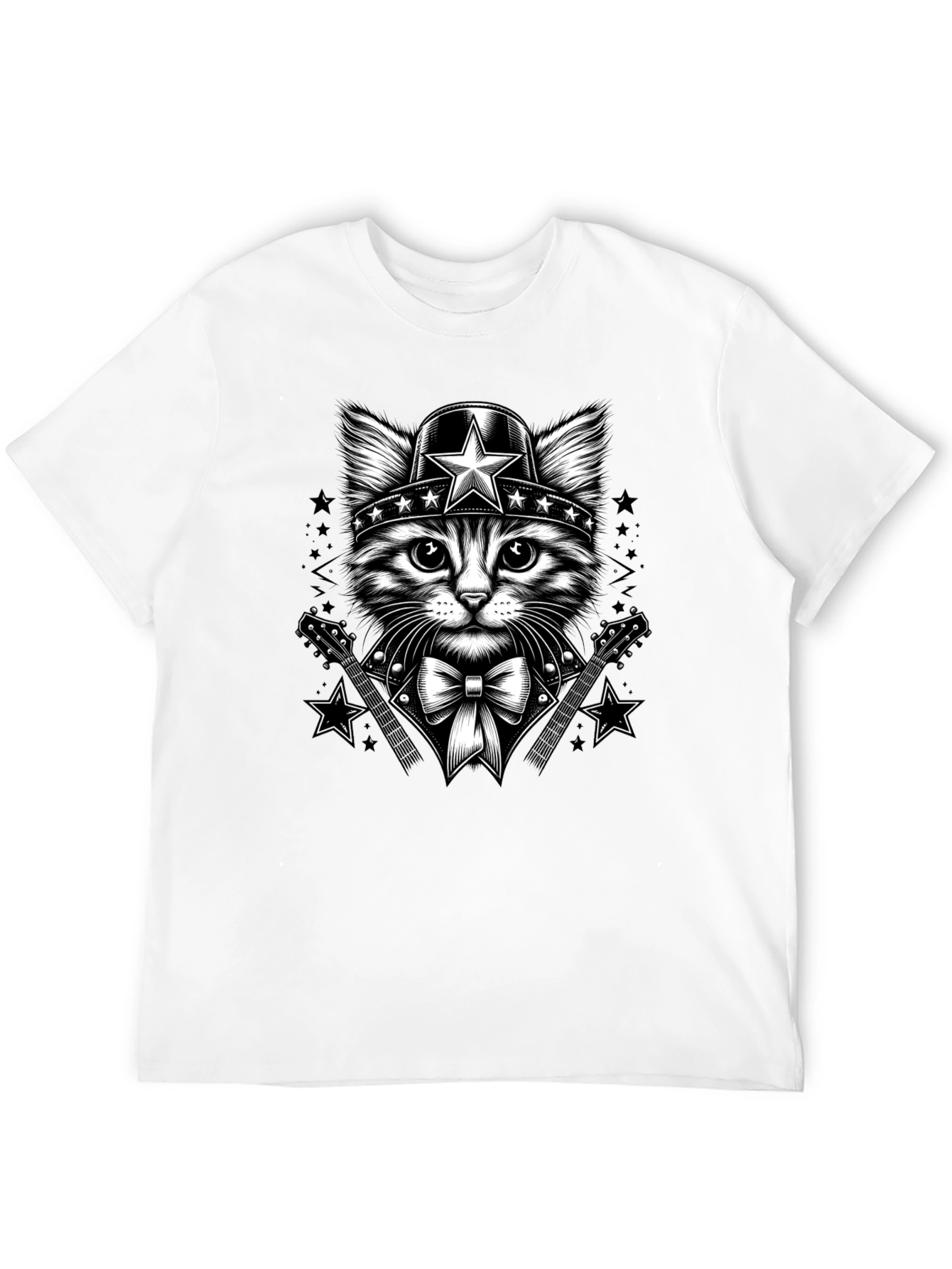 Black Cat Superhero T-Shirt - Black Graphic Tee view 12