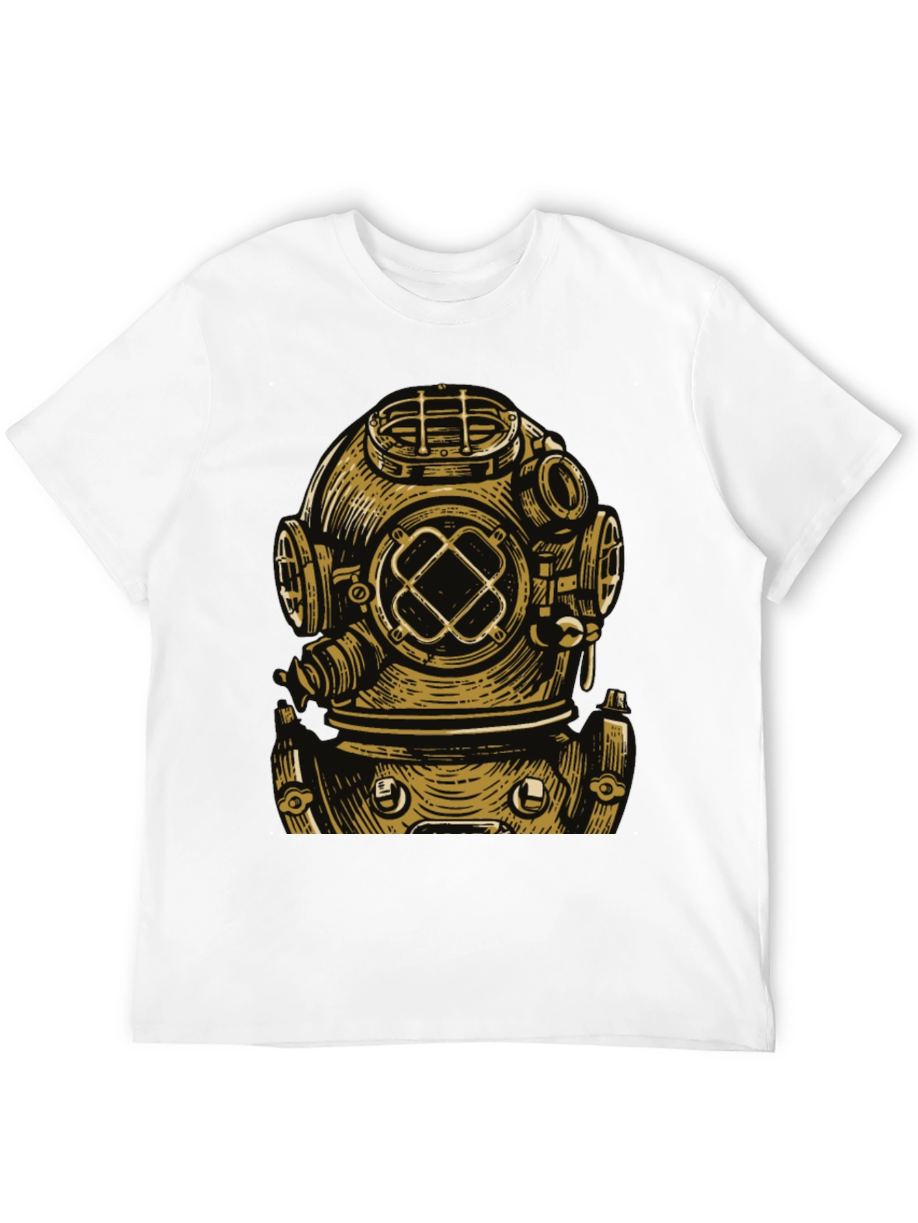 Black Diver Helmet Graphic Tee - Vintage Style view 12