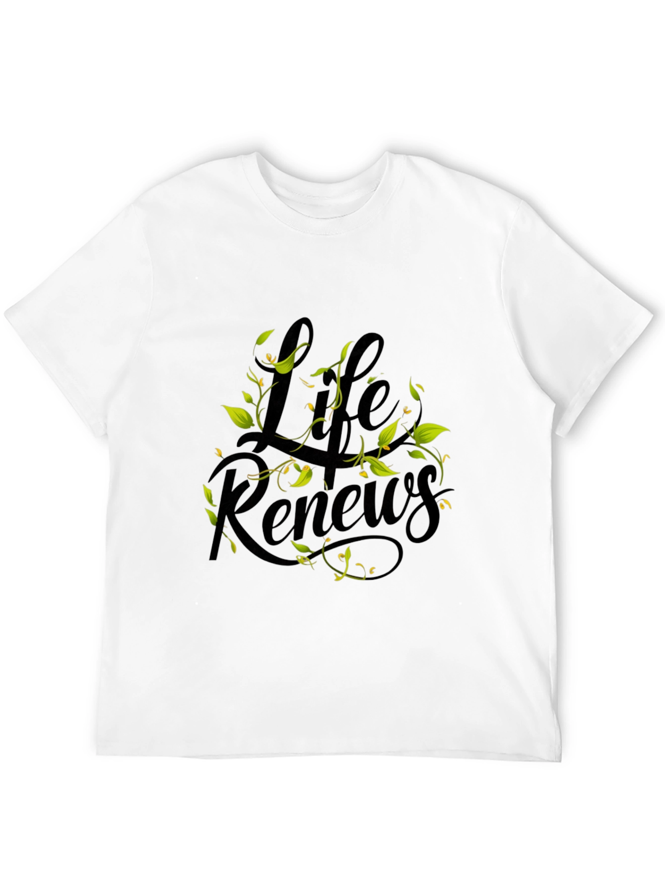 Black Life Renews Graphic Print Black T-Shirt view 12