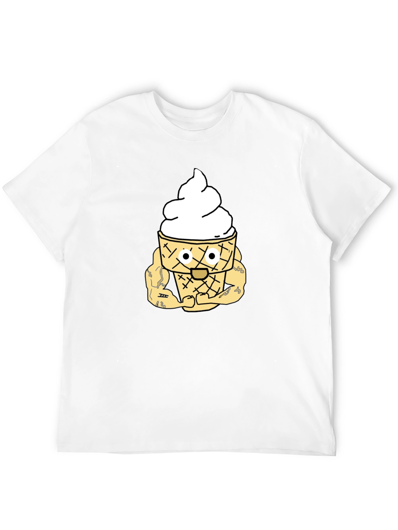 Black Ice Cream Cone Cartoon Graphic T-Shirt view 12