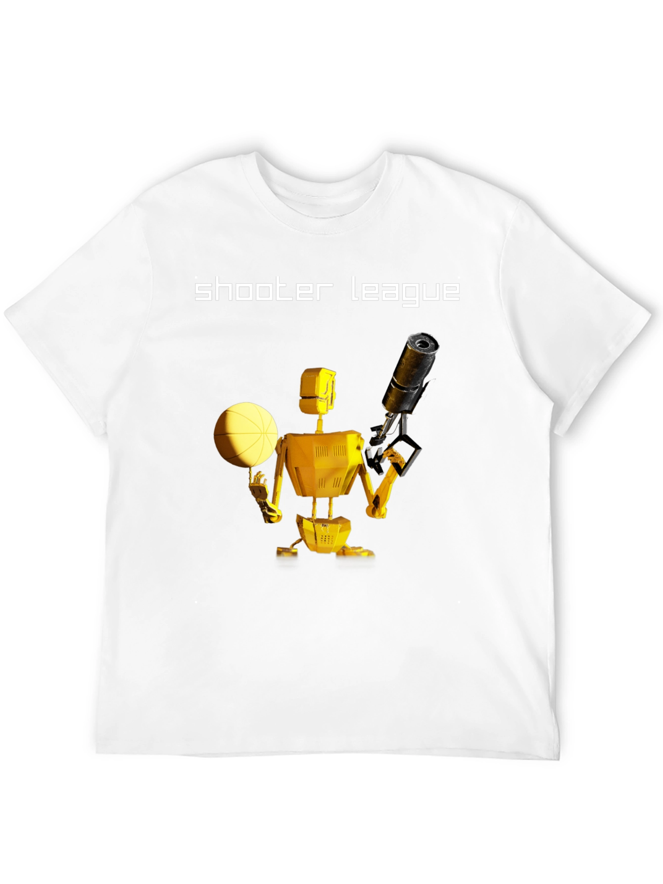 Black Shooter League Robot Basketball T-Shirt view 12