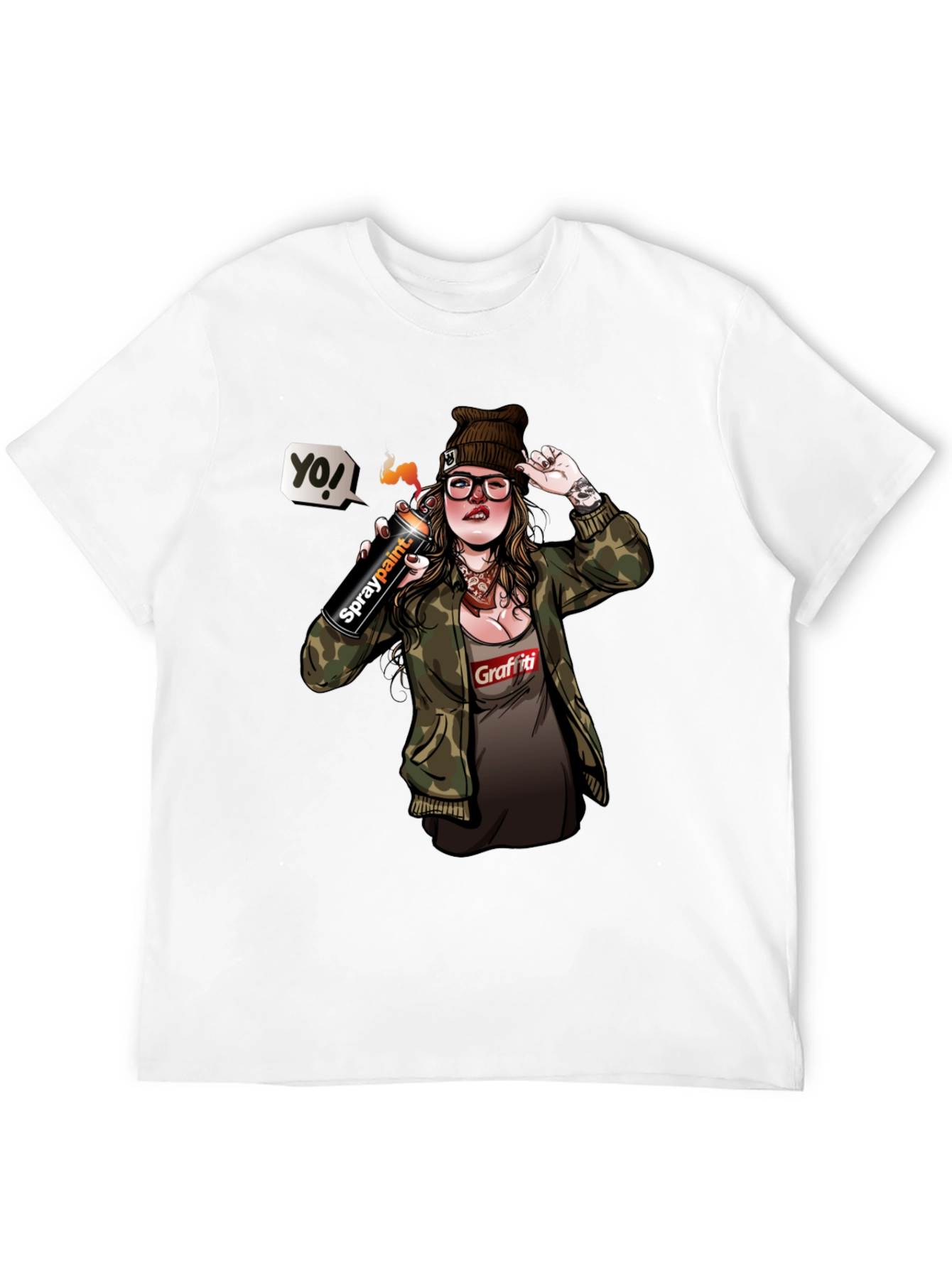 Black Graffiti Girl T-Shirt - Urban Street Style view 12