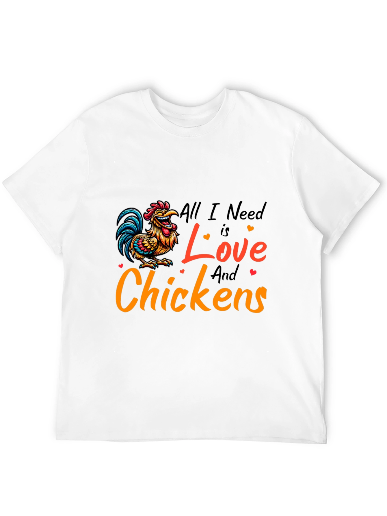 Black All I Need is Love and Chickens T-Shirt view 12