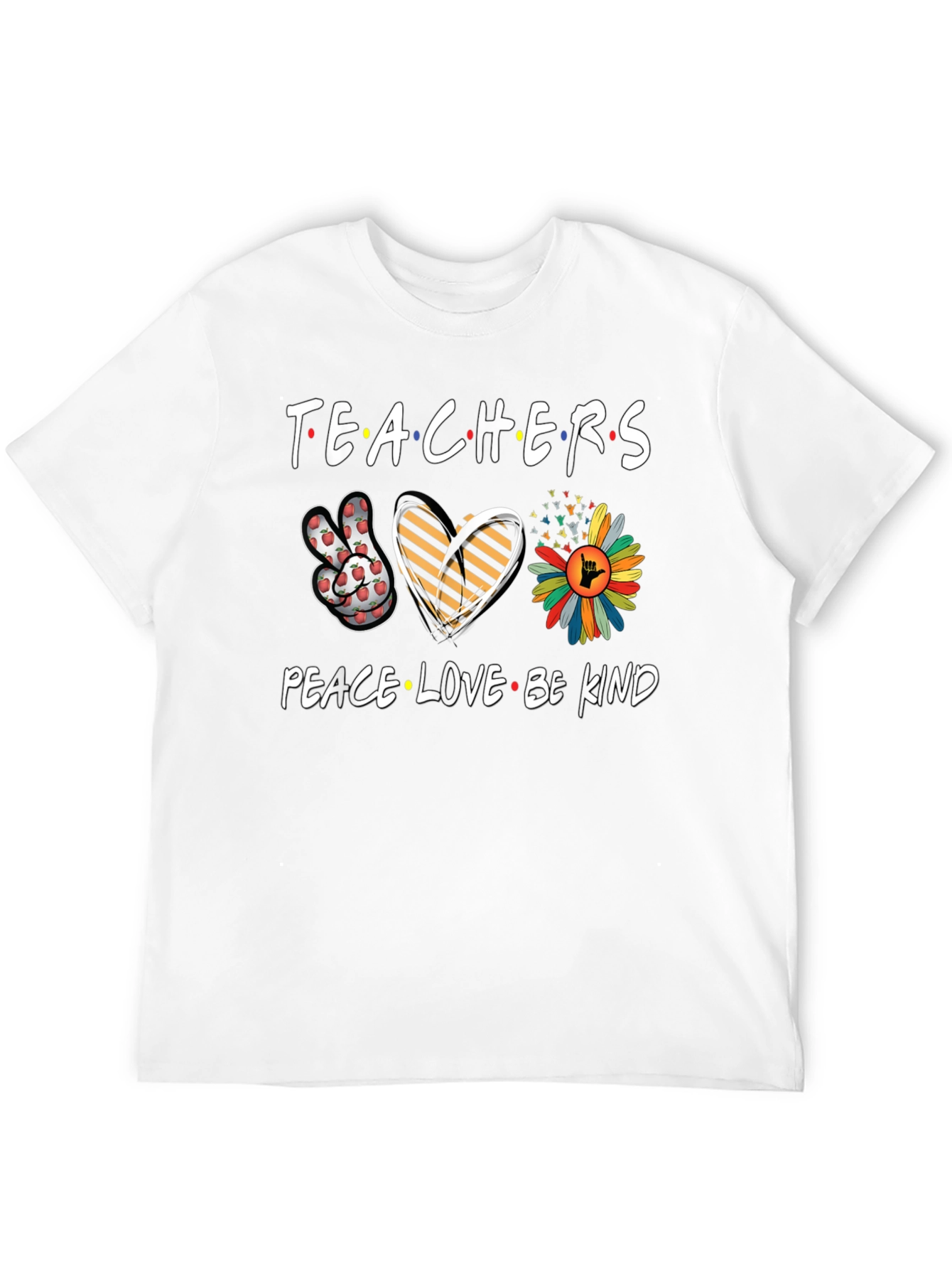 Black Teachers Peace Love Be Kind T-Shirt view 12