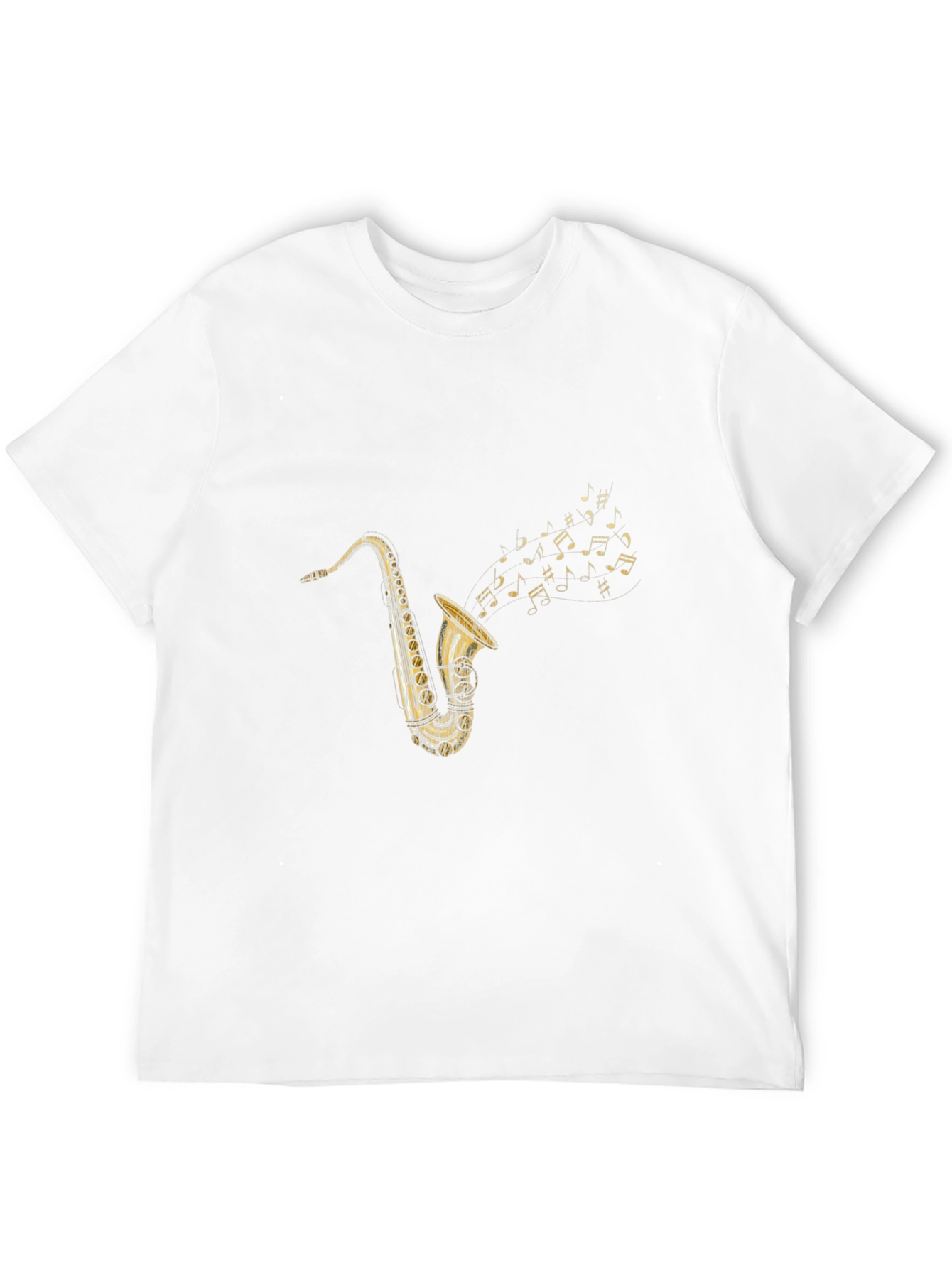 Black Saxophone Music T-Shirt - Classic Style view 12