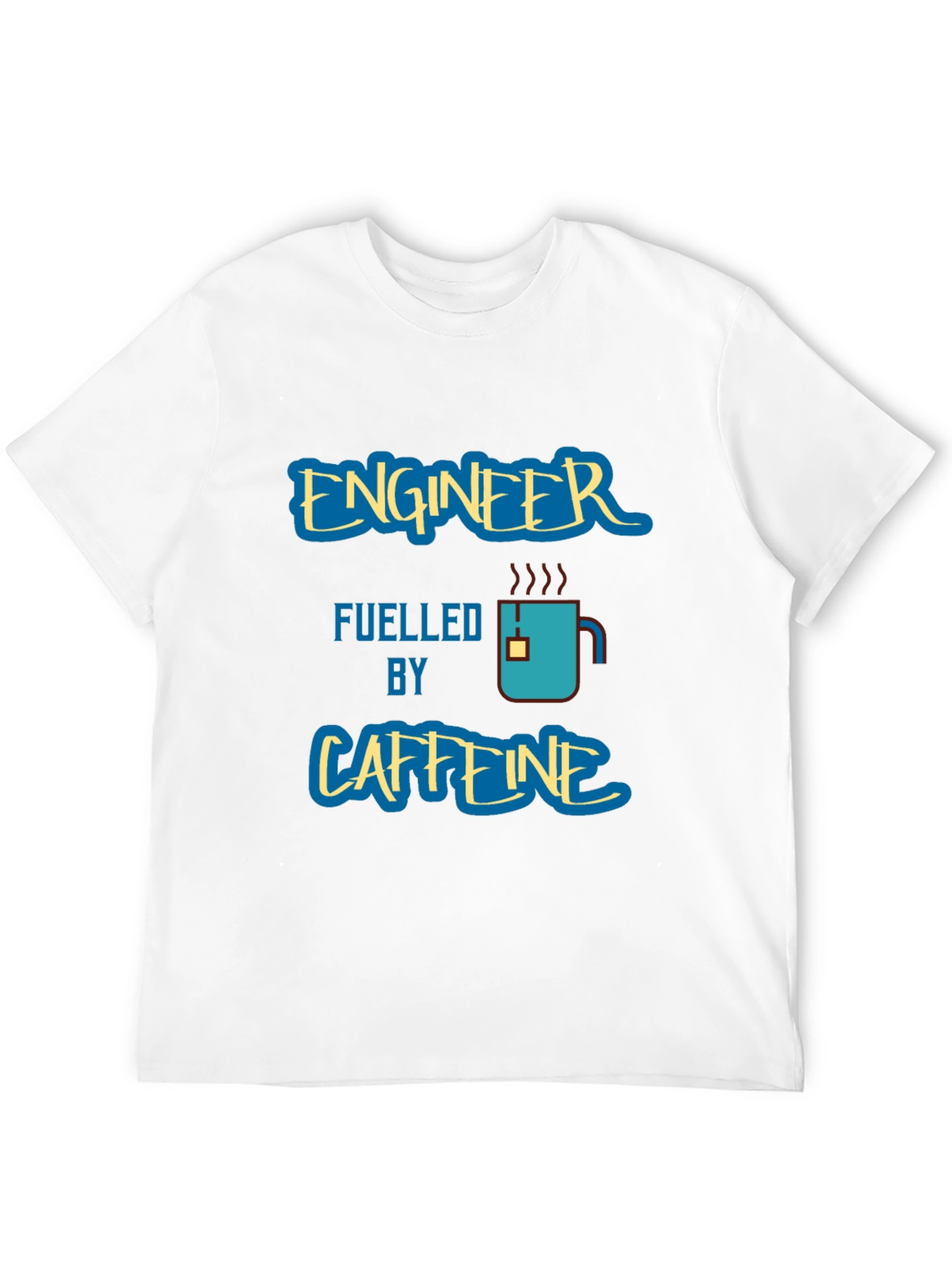 Black Engineer Fuelled by Caffeine Graphic T-Shirt view 12