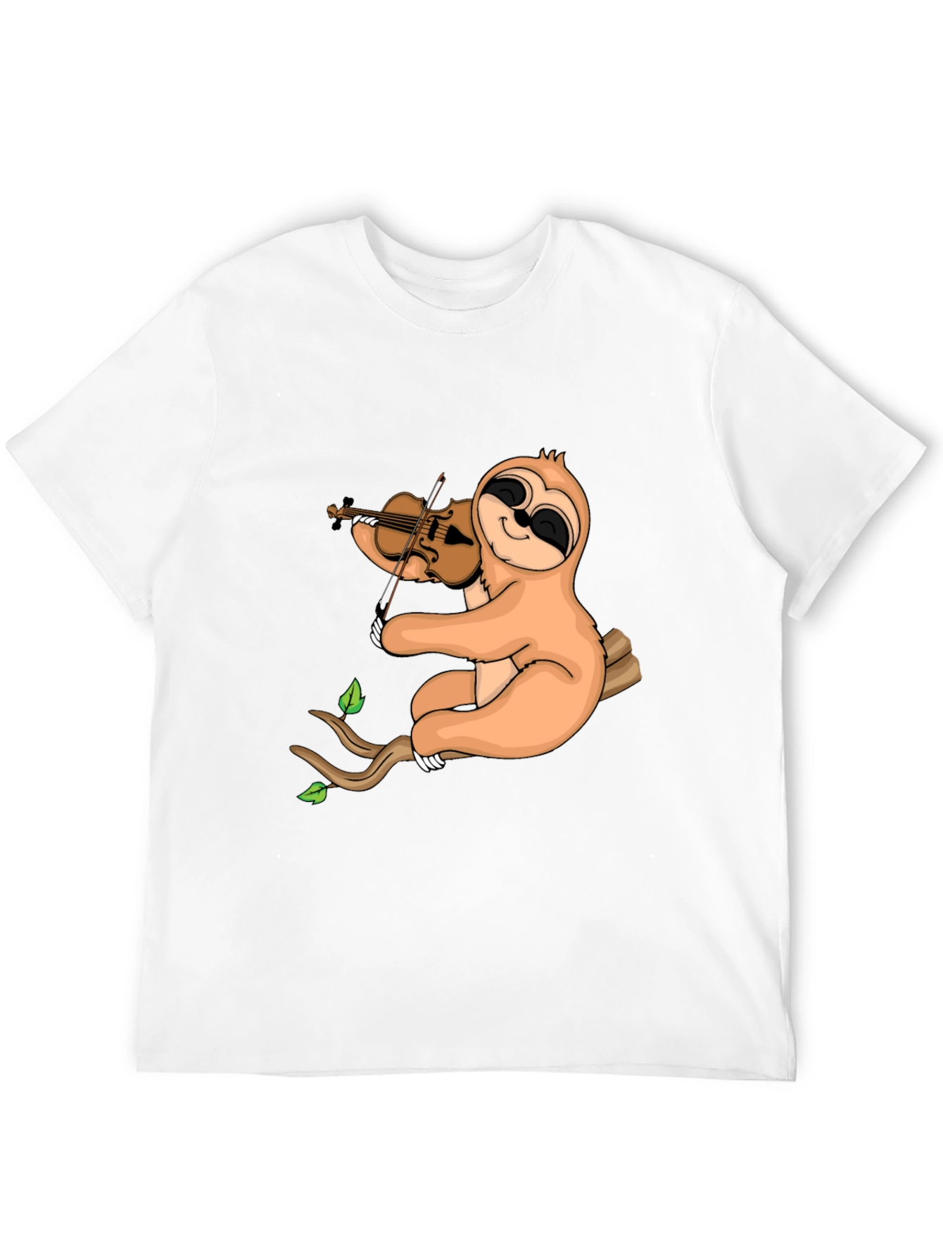 Black Sloth Violinist Graphic Tee - Black Cotton Blend view 12