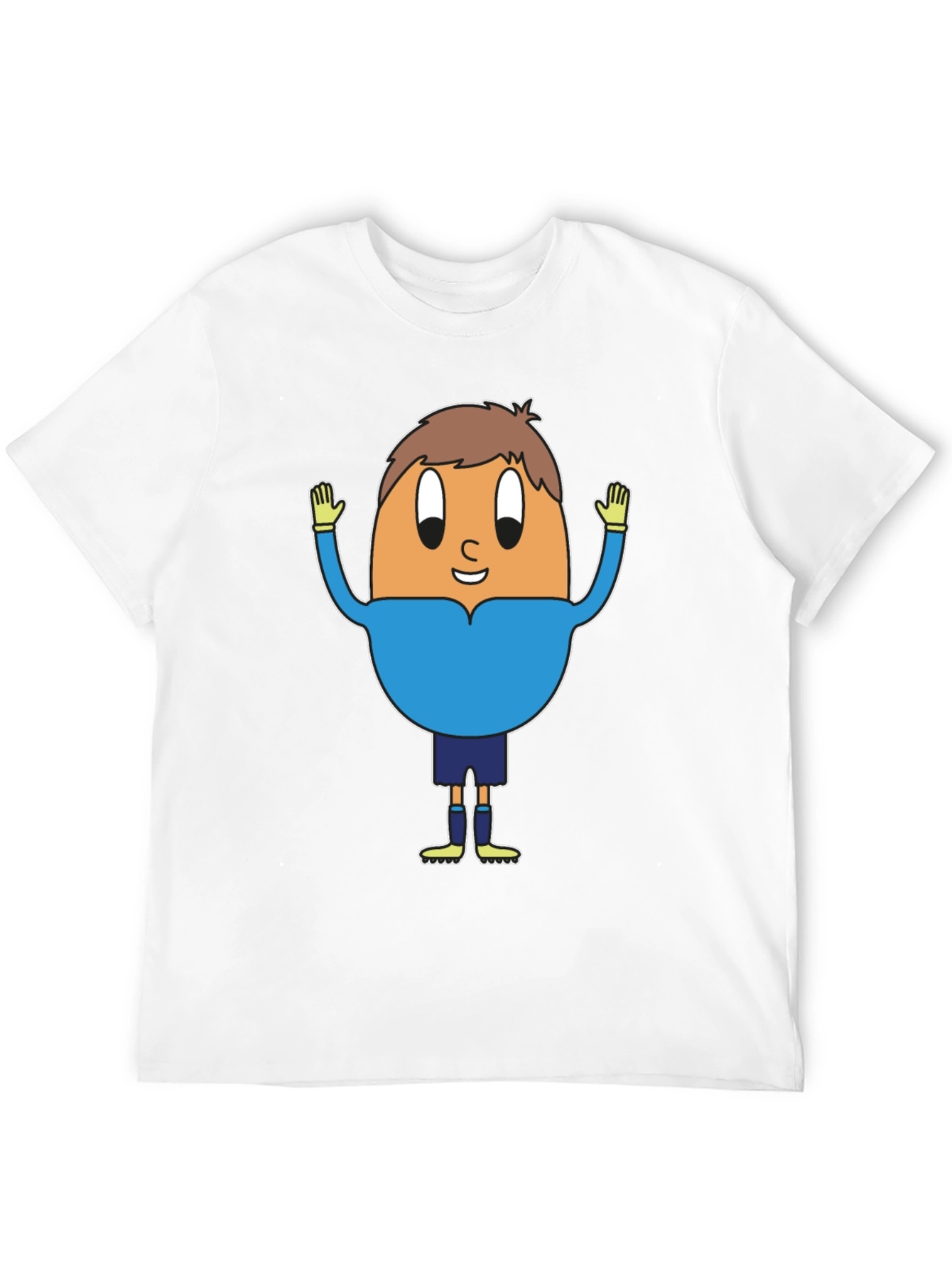 Black Funny Egg Goalie T-Shirt - Black Cotton Tee view 12