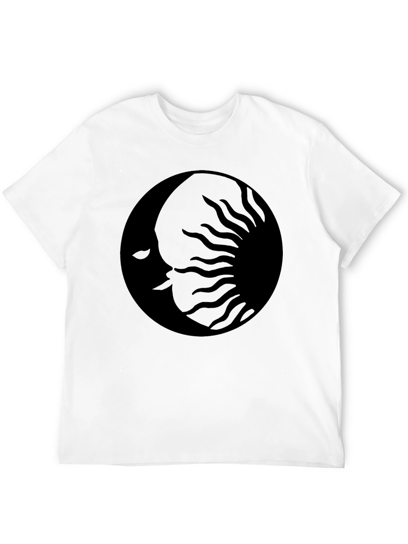 Black Celestial Moon Sun Graphic Black T-Shirt view 12