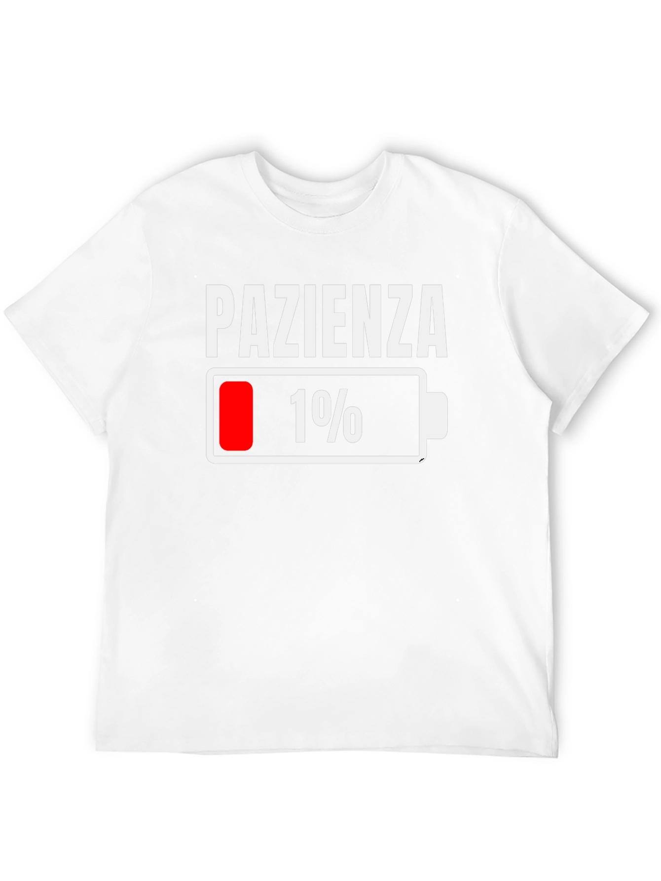 Black Pazienza Low Battery Funny Graphic T-Shirt view 12
