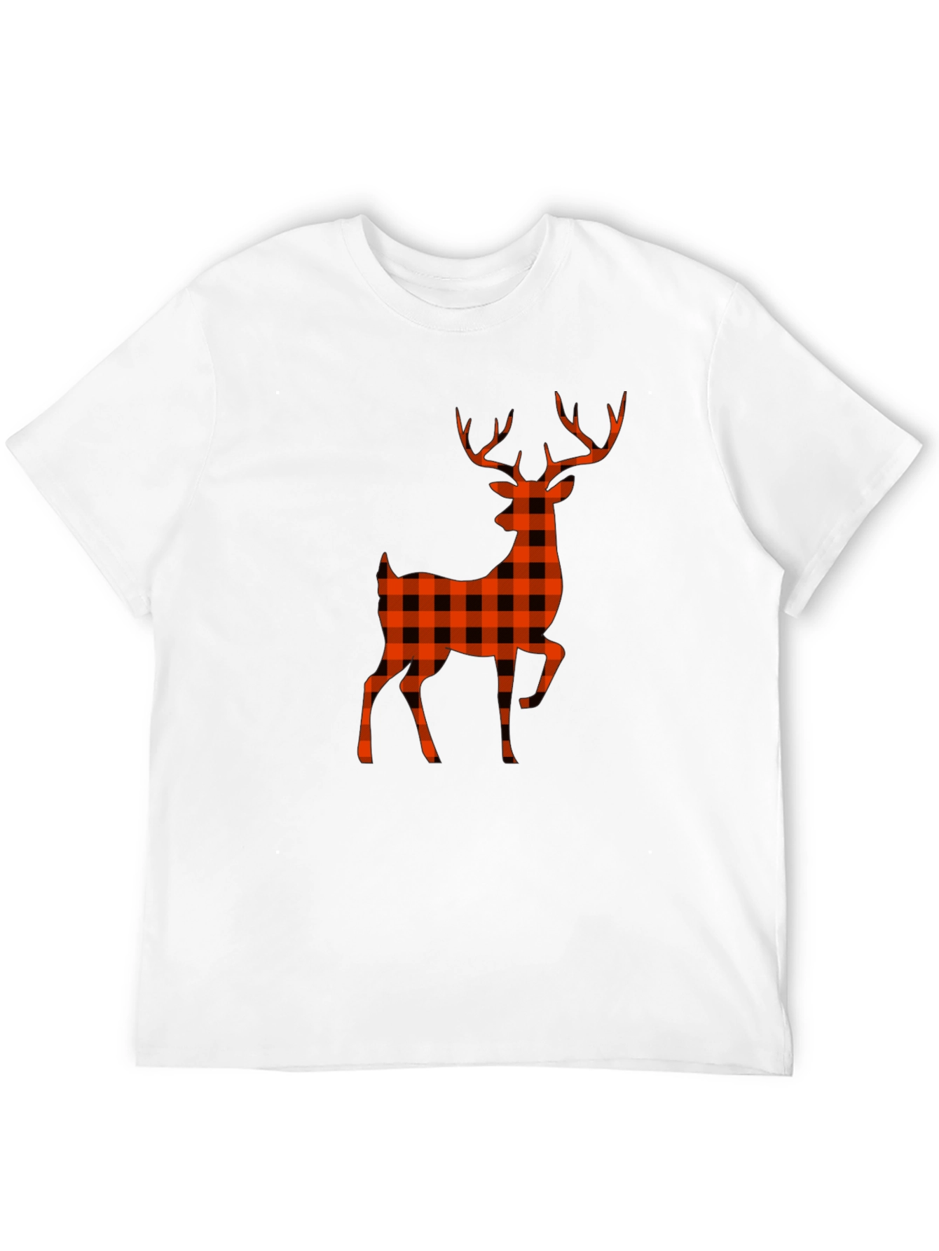 Black Buffalo Plaid Deer Graphic Tee - Black view 12