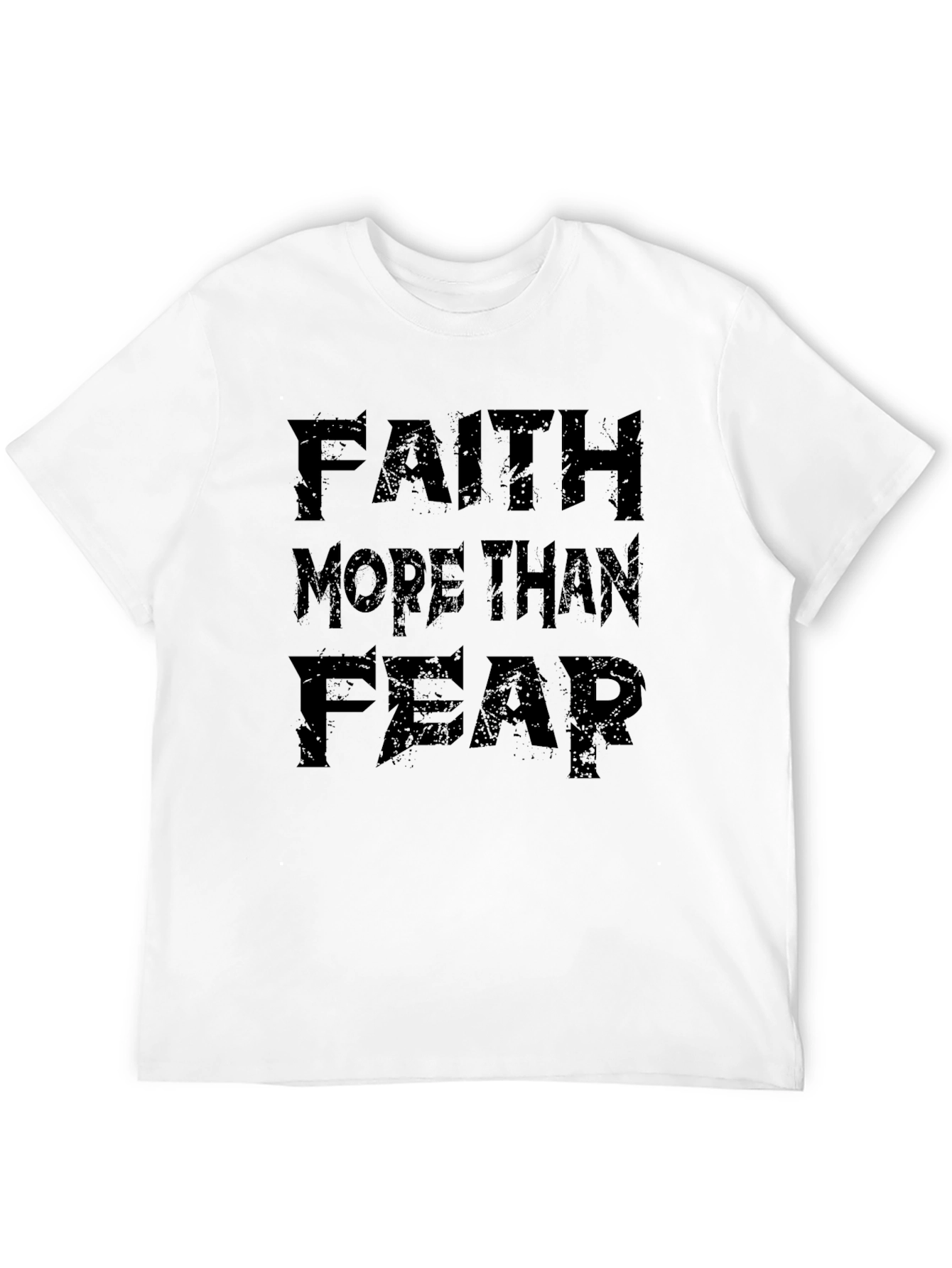 Black Faith More Than Fear Black Graphic T-Shirt view 12
