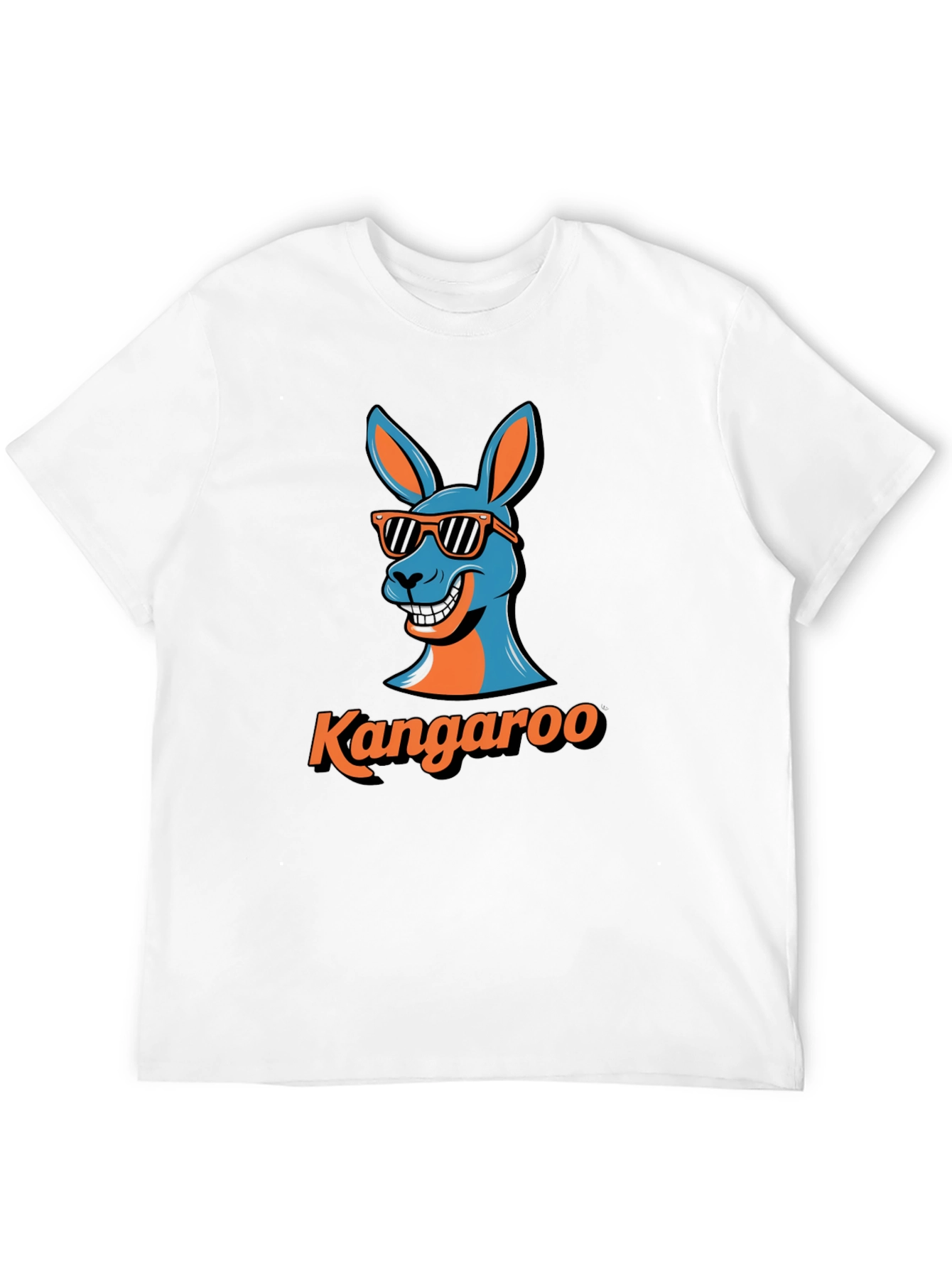 Black Cool Kangaroo Graphic Tee - Black Cotton T-Shirt view 12