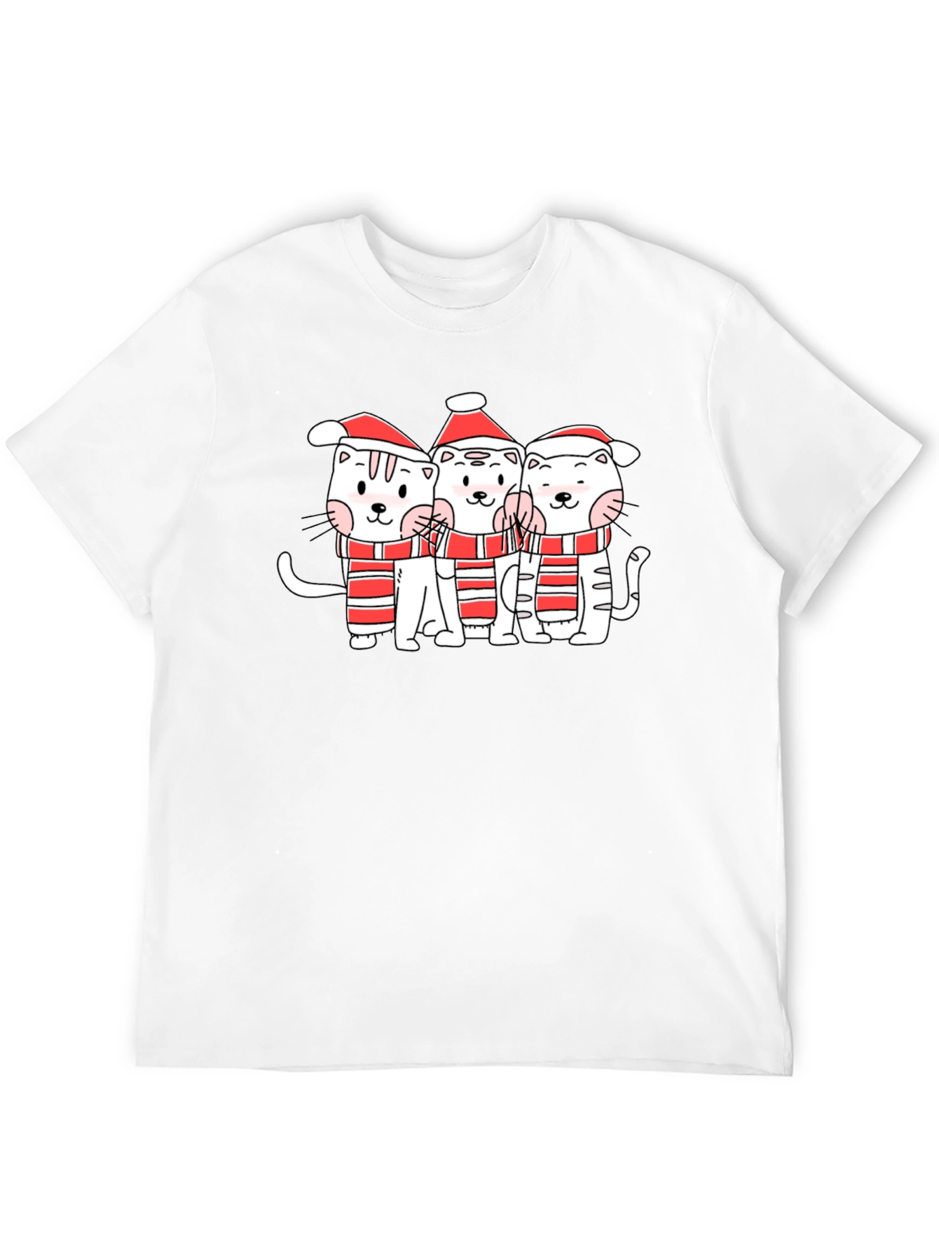 Black Festive Kitty Crew T-Shirt - Holiday Cheer view 12
