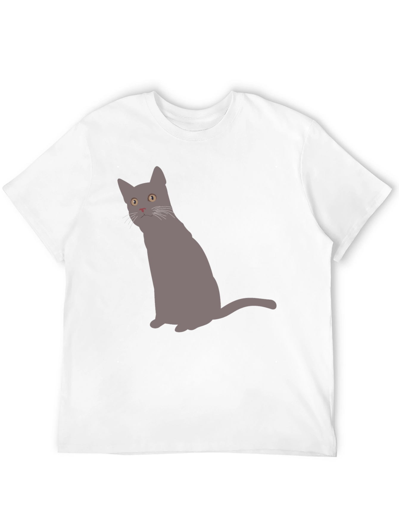 Black Gray Cat Graphic Black T-Shirt view 12