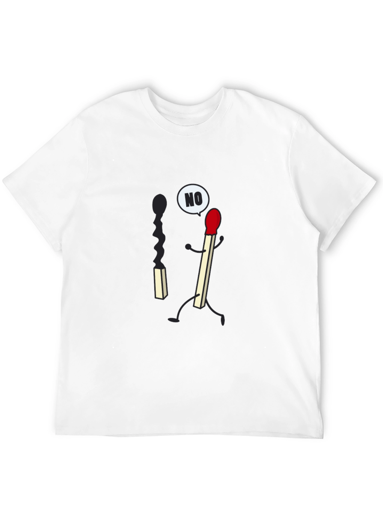 Black Funny Matchstick T-Shirt - Say No To Burning Out! view 12