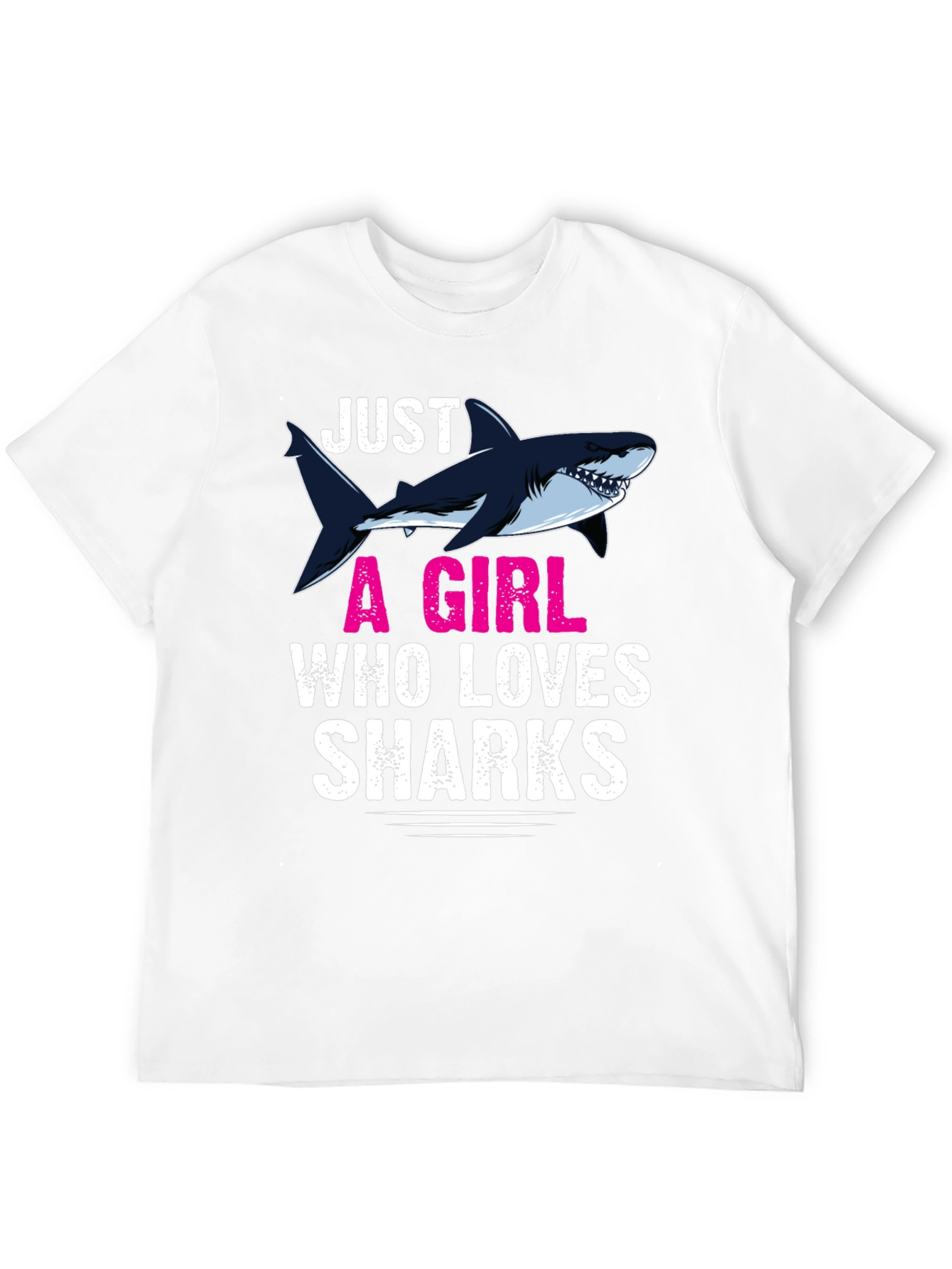 Black Just A Girl Who Loves Sharks Graphic T-Shirt view 12