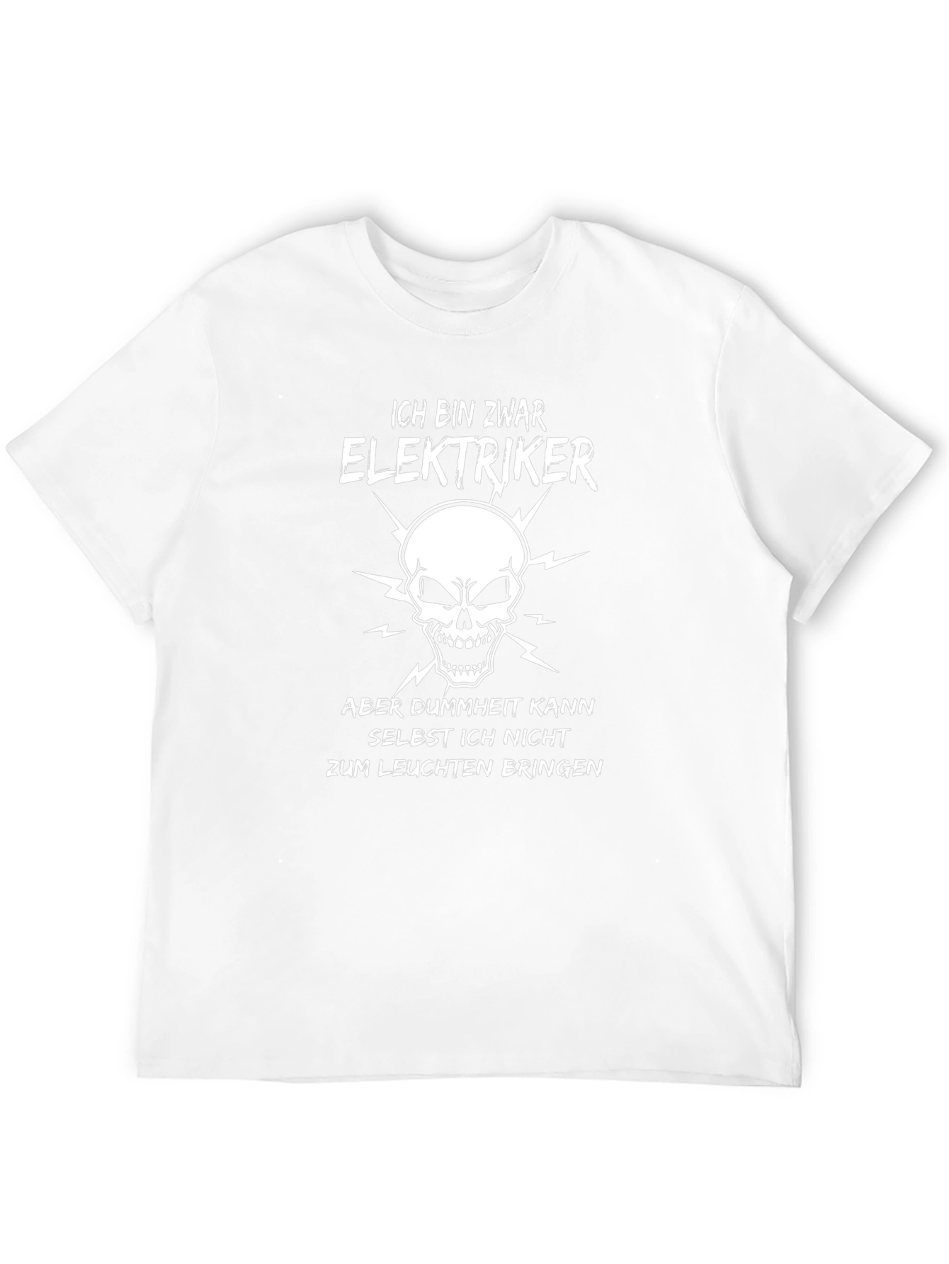 Black Electrician Skull Graphic T-Shirt - Humorous Slogan Tee view 12