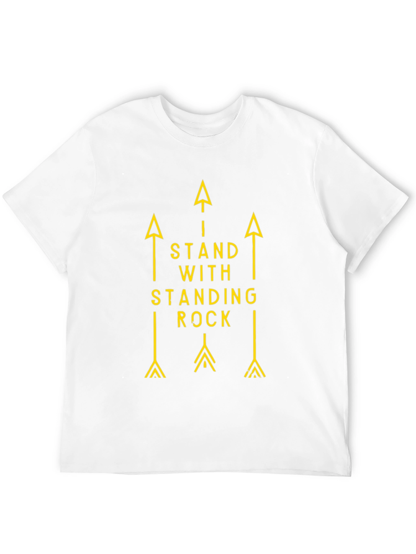 Black Stand with Standing Rock Tee - Black Cotton Arrow Graphic T-Shirt view 12