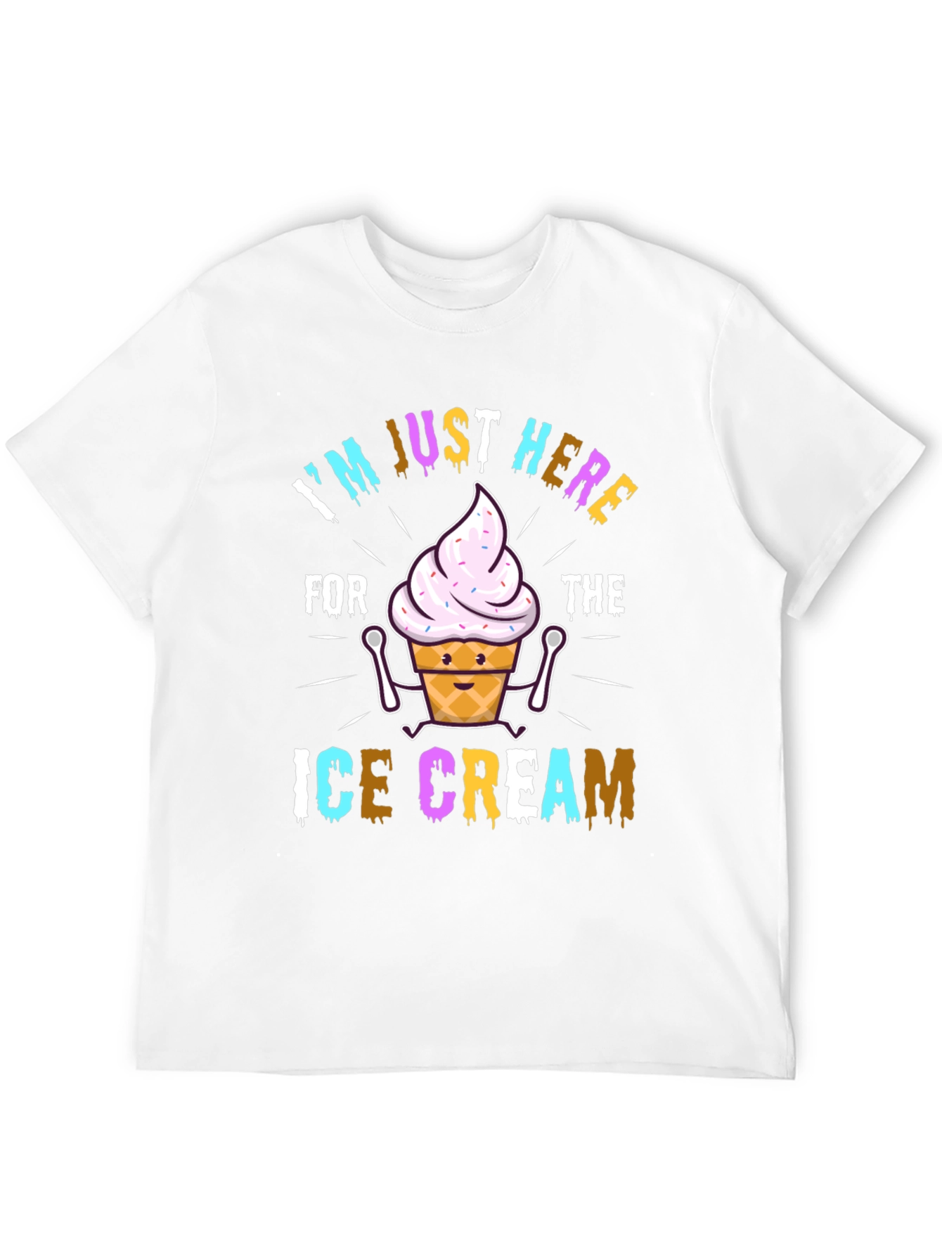 Black I'm Just Here For The Ice Cream Graphic T-Shirt view 12