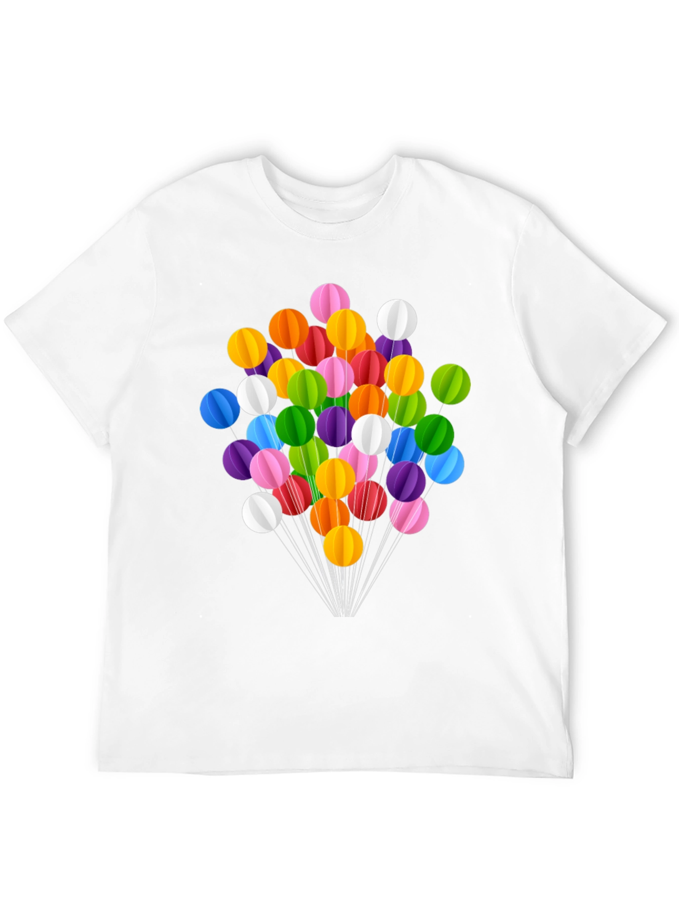 Black Colorful Balloon Graphic Black T-Shirt view 12
