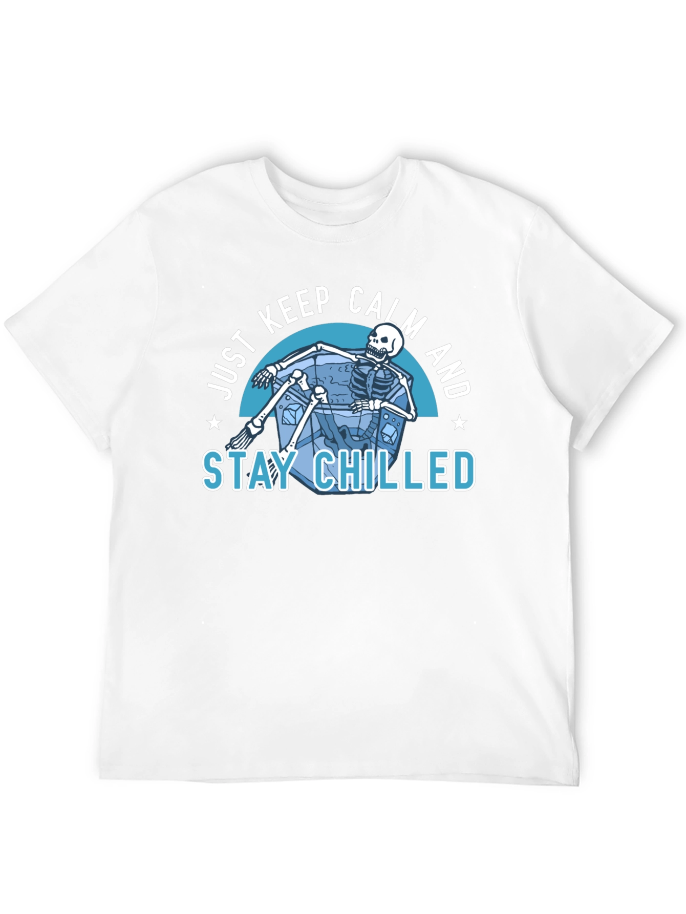 Black Just Keep Calm & Stay Chilled Skeleton T-Shirt view 12