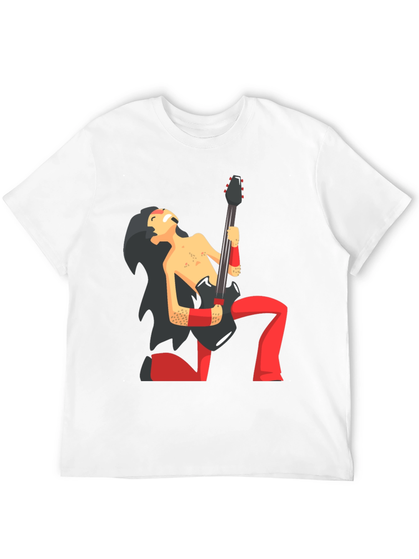 Black Cartoon Rocker Graphic Black T-Shirt view 12