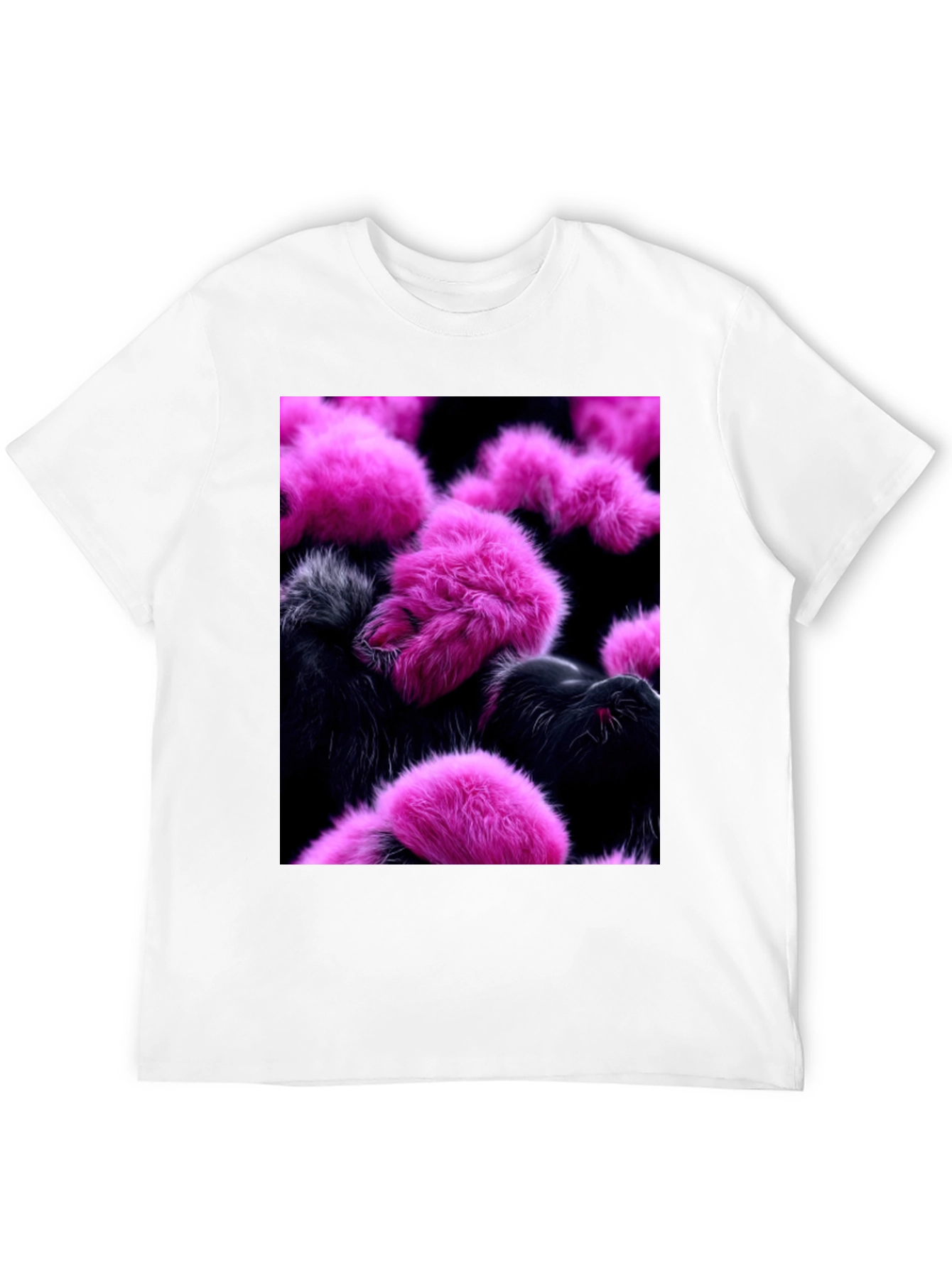 Black Fluffy Pink and Black T-Shirt view 12