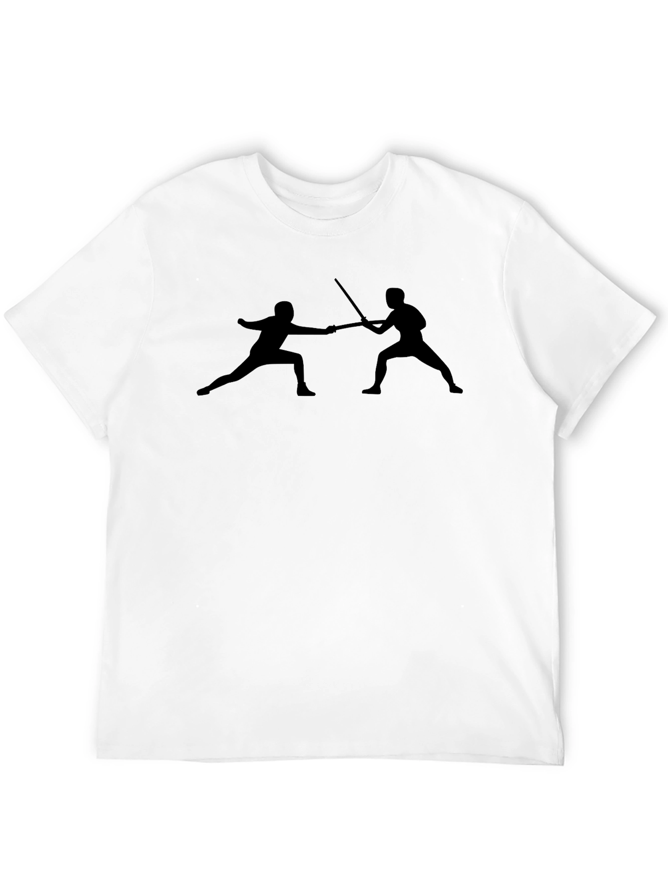 Black Fencing Silhouette Graphic Tee - Black Cotton Blend view 12