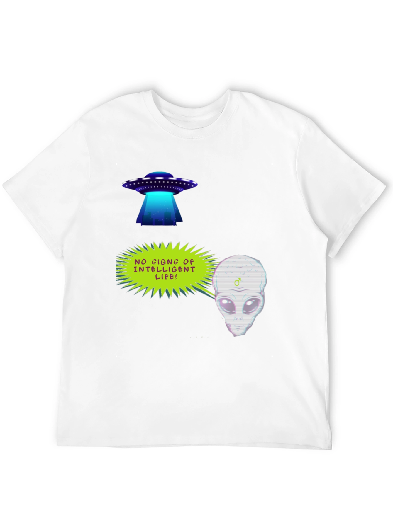 Black UFO Alien Graphic T-Shirt - No Signs of Intelligent Life! view 12