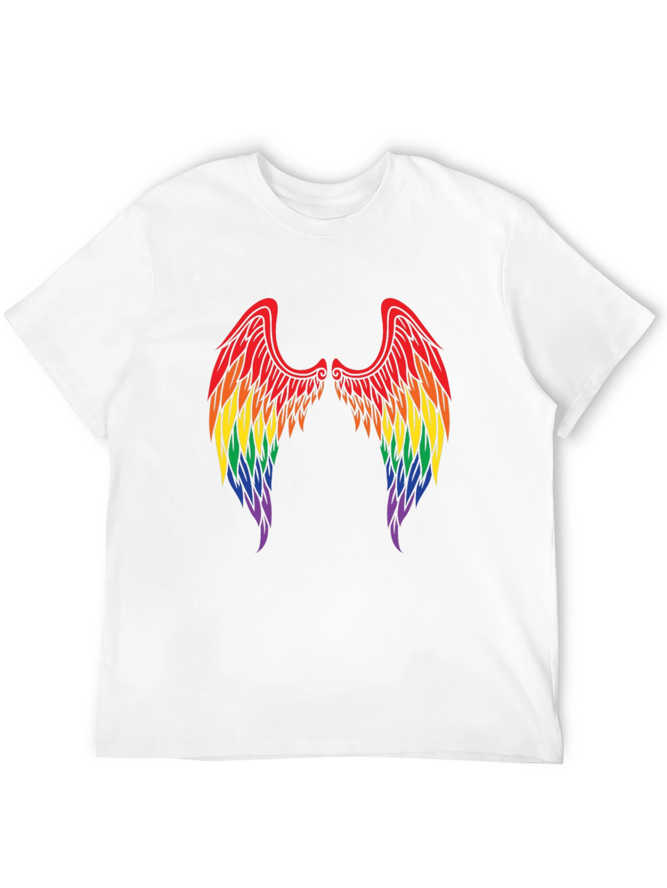 Black Rainbow Angel Wings T-Shirt - Pride Tee view 12