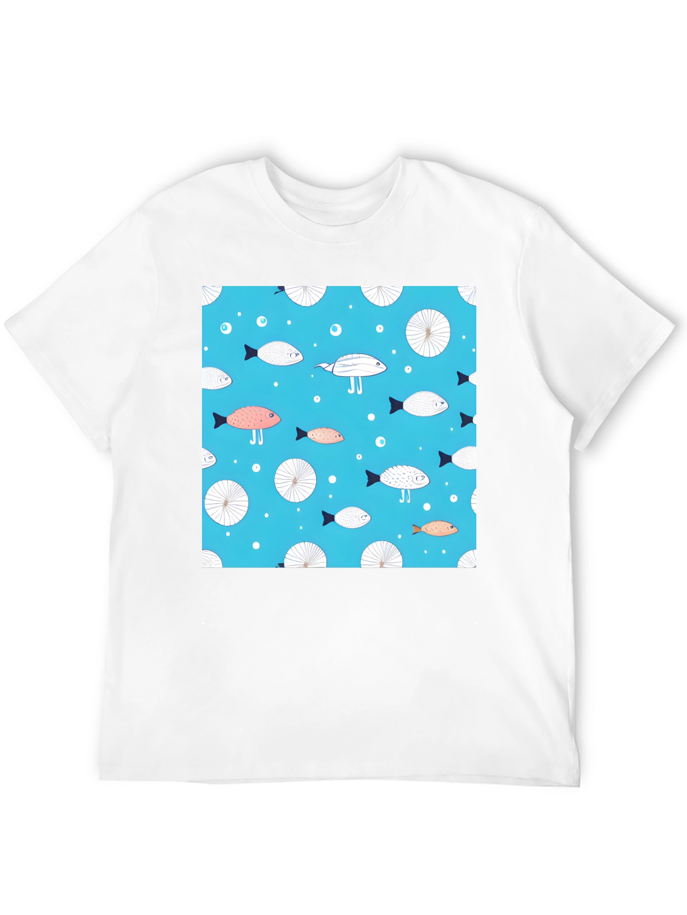 Black Fun Fish Pattern Tee - Unique Aquatic Design view 12