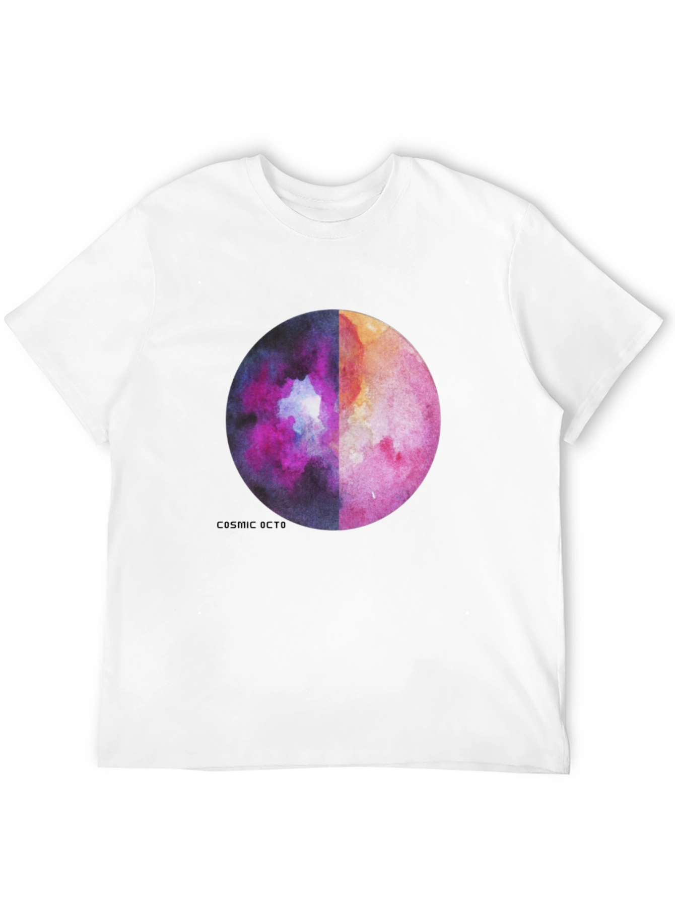 Black Cosmic Octo Moon Watercolor Graphic Tee view 12