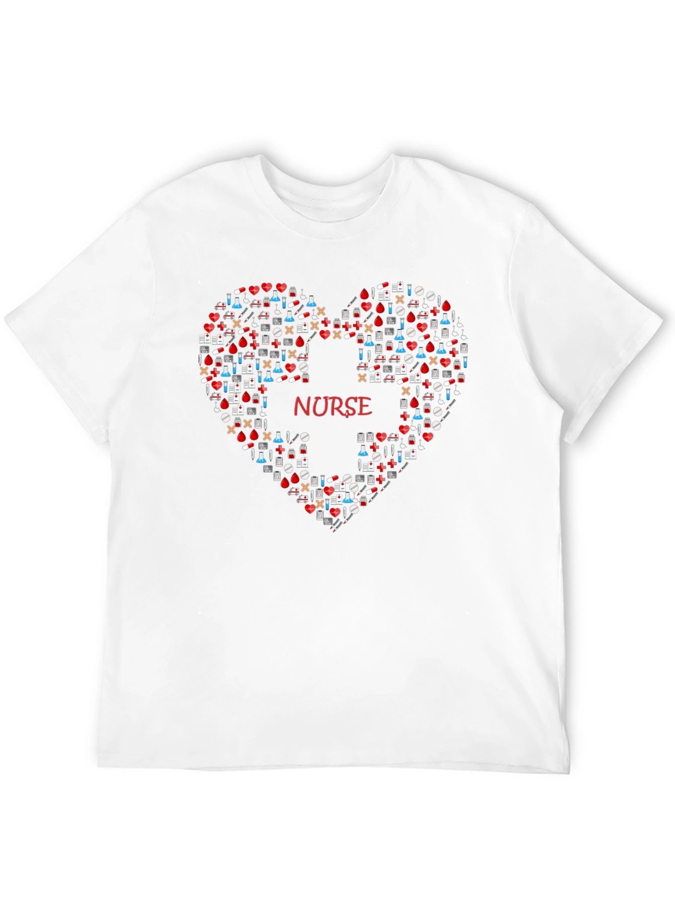 Black Nurse Heart Graphic T-Shirt - Medical Appreciation Tee view 12